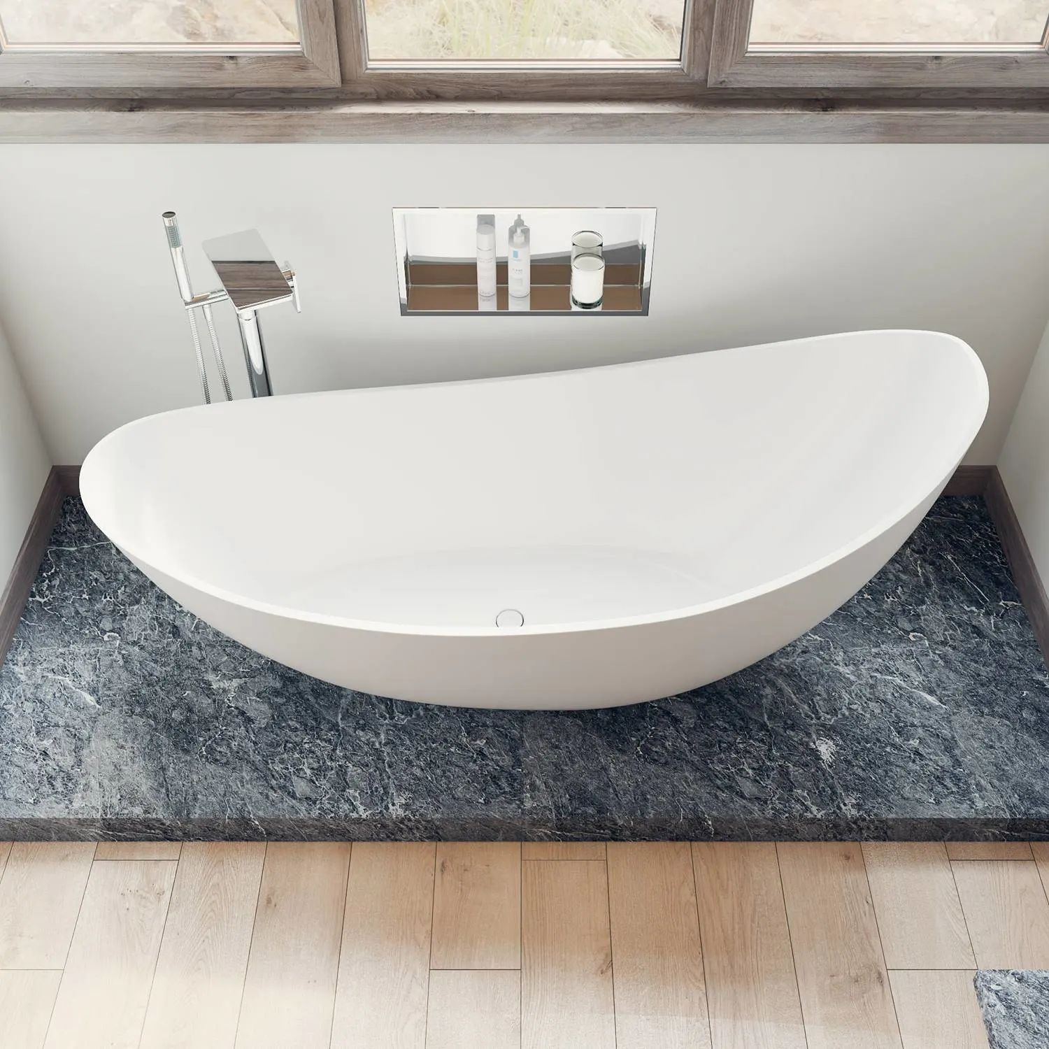 ALFI AB9951 73 inch Resin Soaking Slipper Bathtub - image 9
