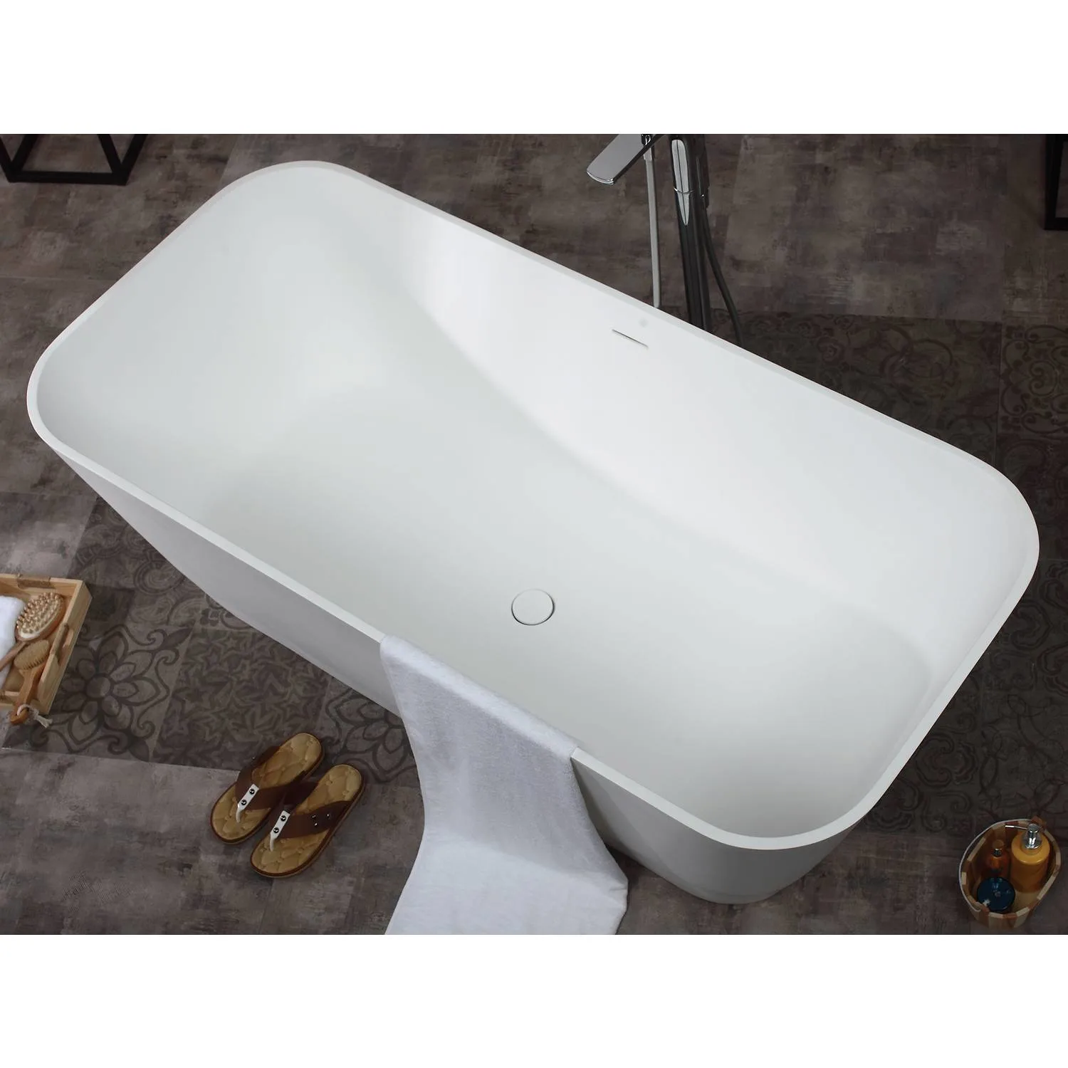 ALFI AB9952 67 inch Rectangular Resin Soaking Bathtub - image 3