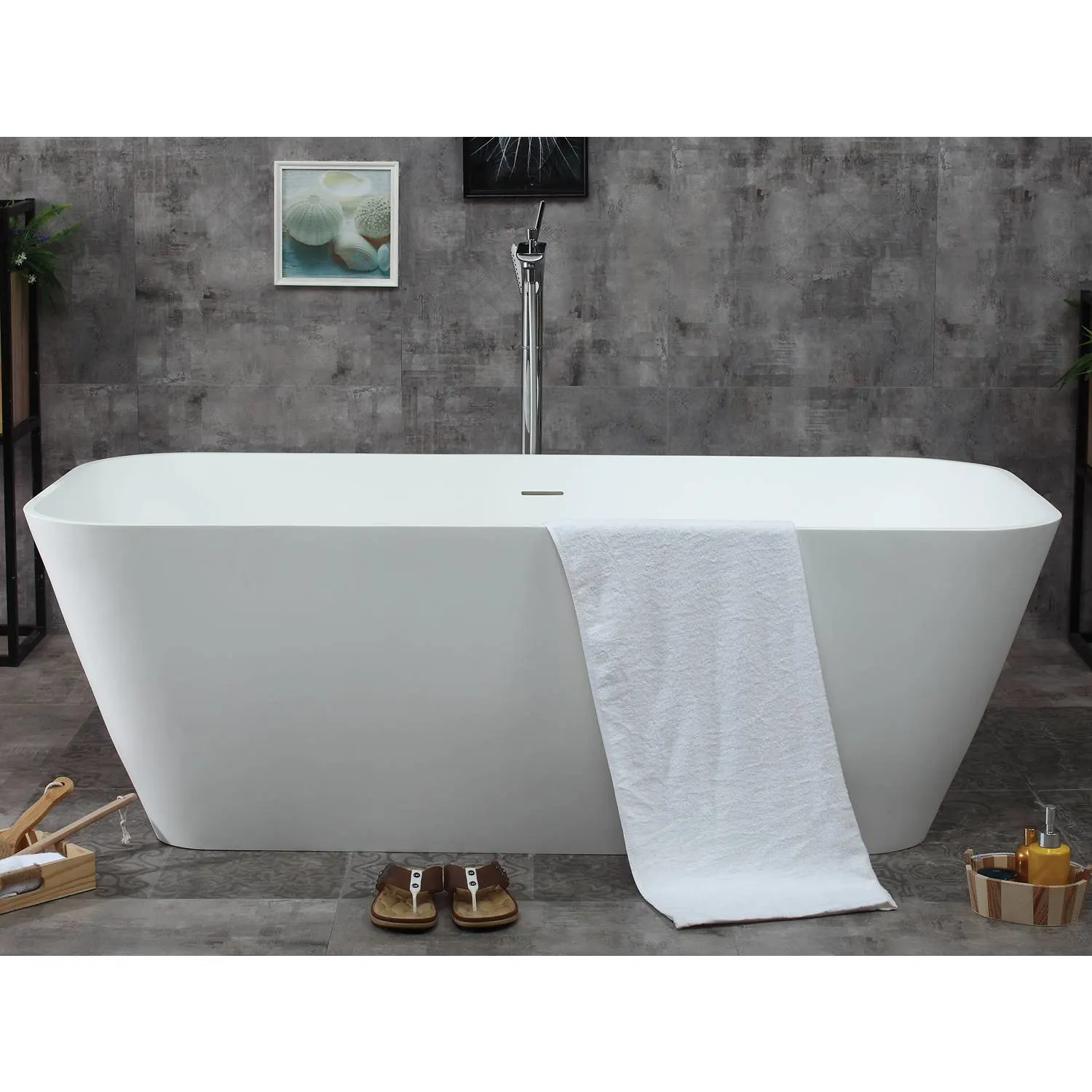 ALFI AB9952 67 inch Rectangular Resin Soaking Bathtub - image 5