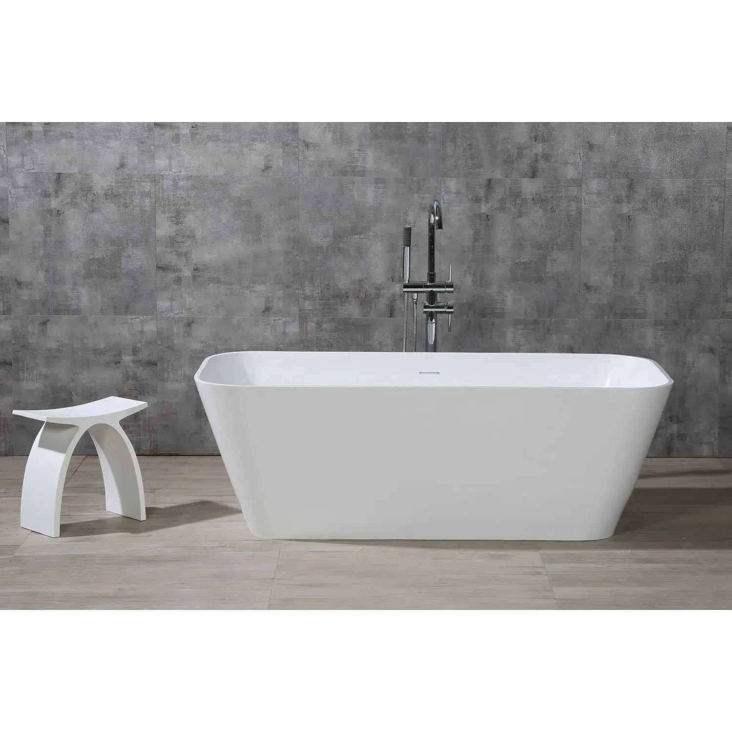 ALFI AB9952 67 inch Rectangular Resin Soaking Bathtub - image 7