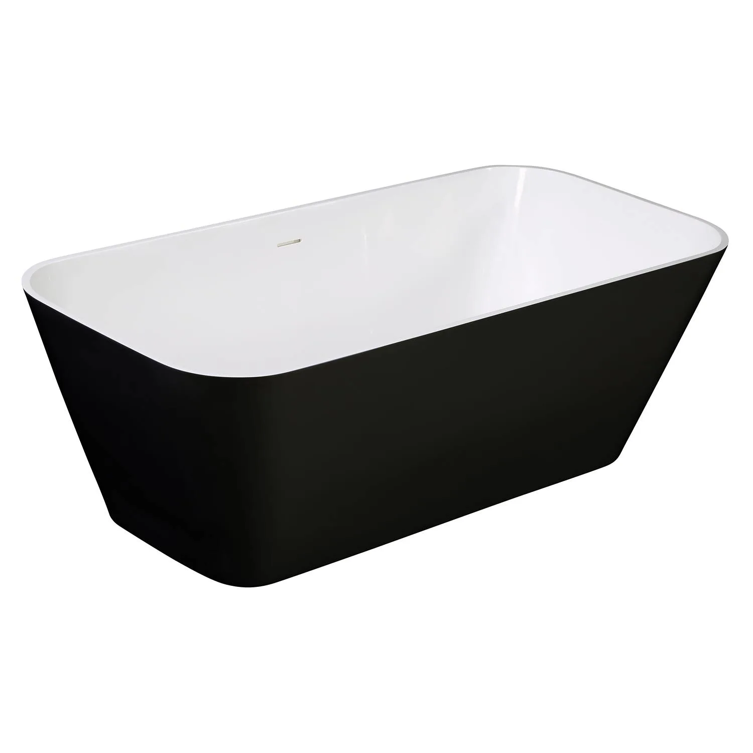 ALFI AB9952BM 67 in Black & White Rectangular Resin Soaking Bathtub