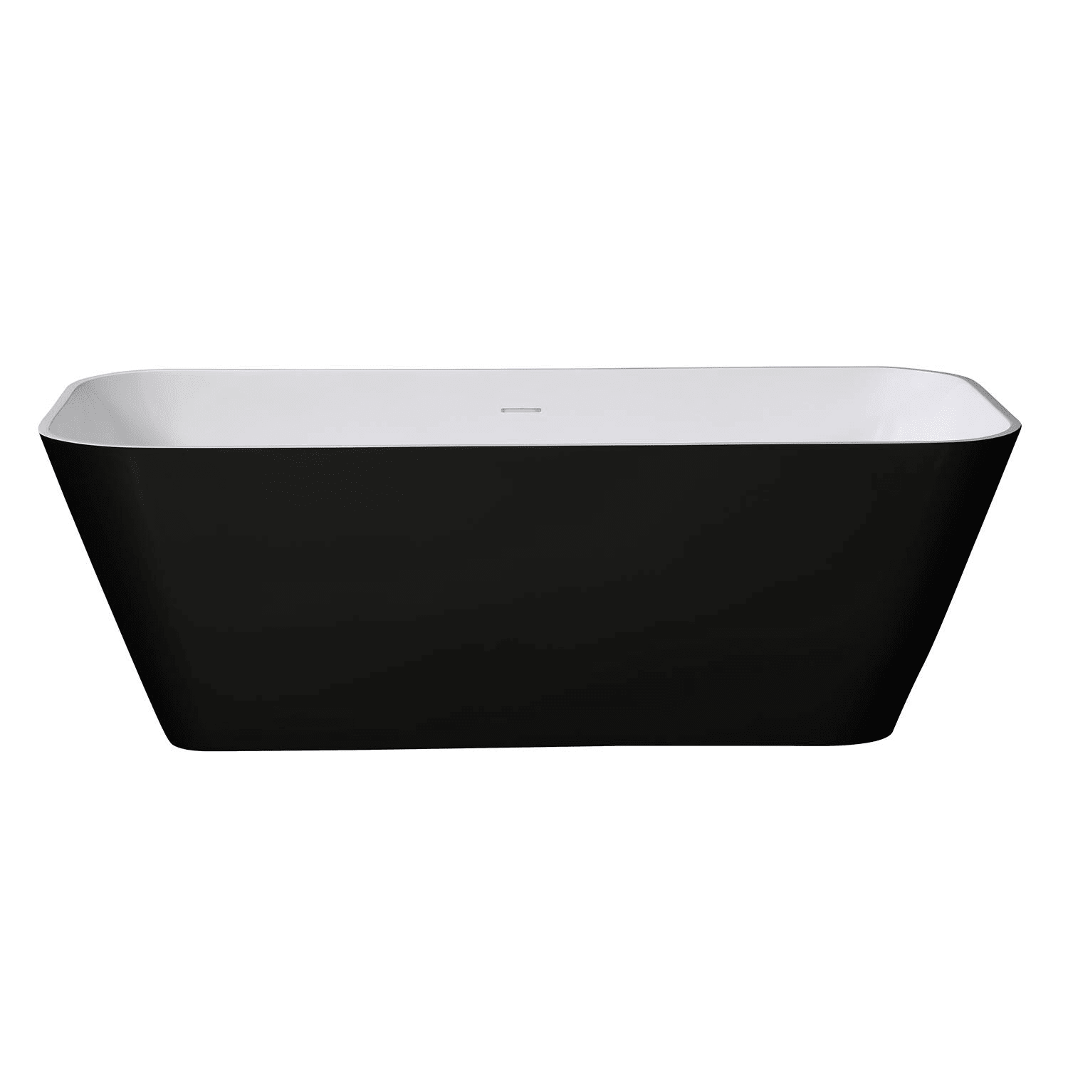 ALFI AB9952BM 67 in Black & White Rectangular Resin Soaking Bathtub - image 2