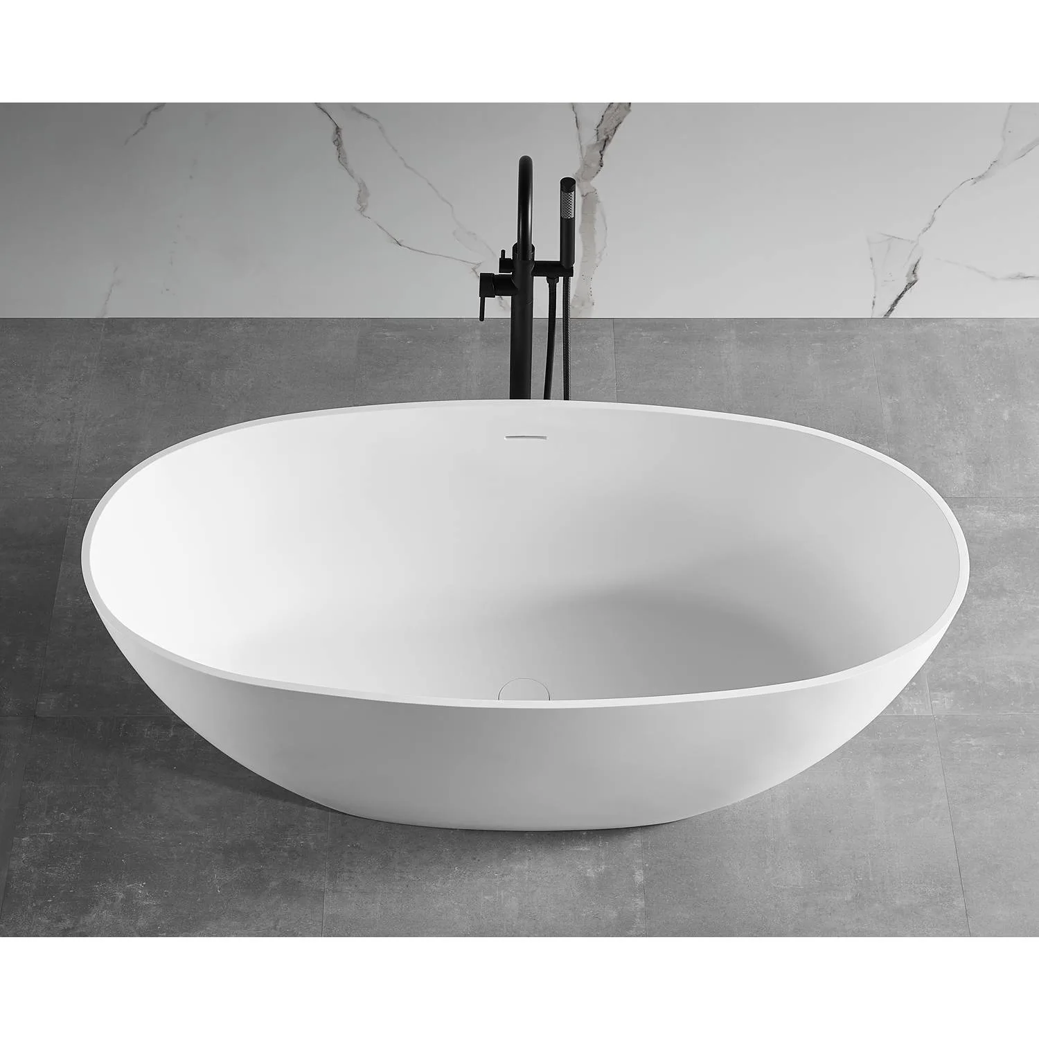 ALFI AB9975 59 inch Oval Resin Soaking Bathtub - image 6
