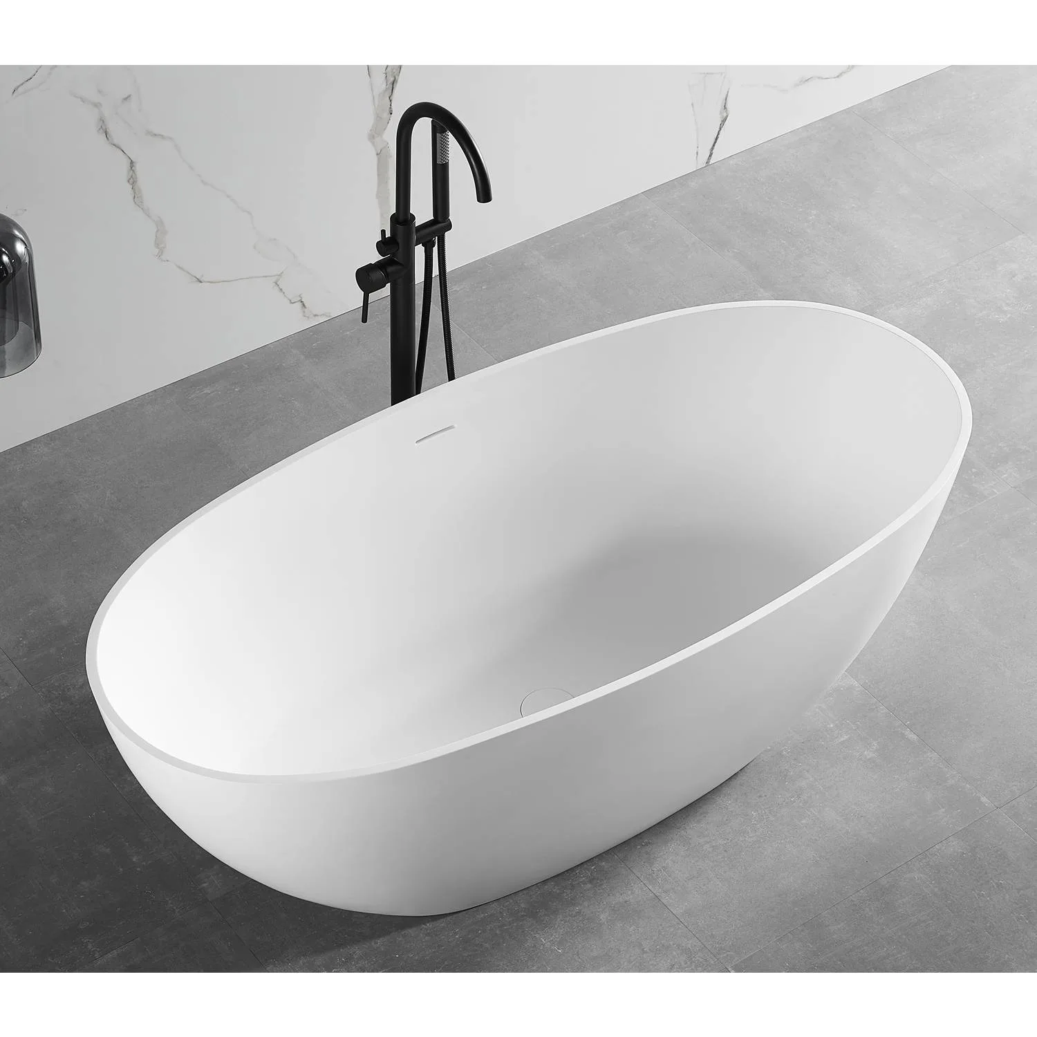 ALFI AB9975 59 inch Oval Resin Soaking Bathtub - image 7
