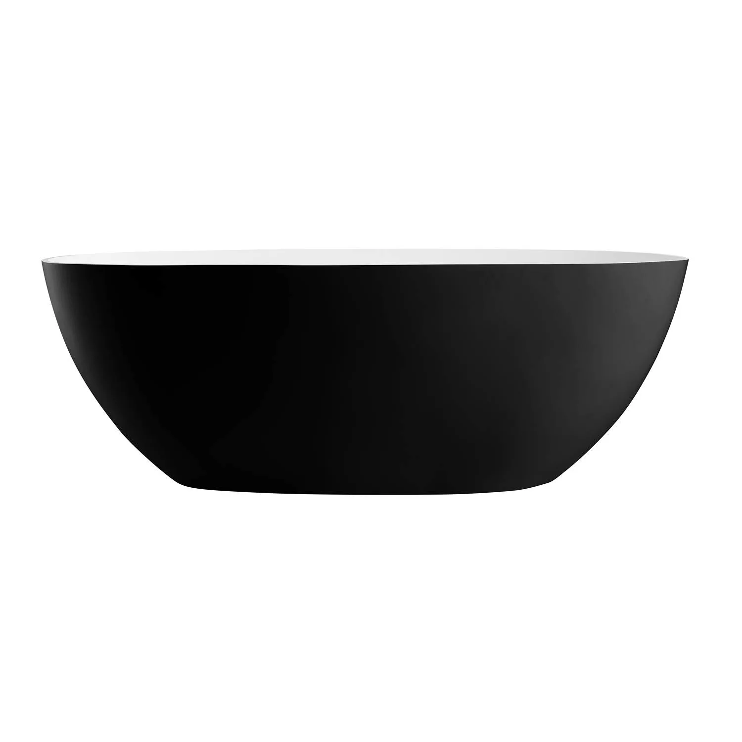 ALFI AB9975BM 59 inch Black and White Oval Resin Soaking Bathtub - image 3