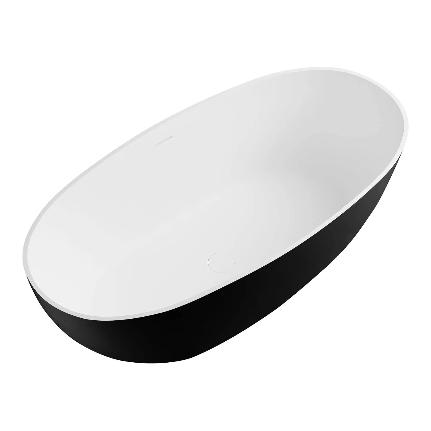 ALFI AB9975BM 59 inch Black and White Oval Resin Soaking Bathtub - image 4