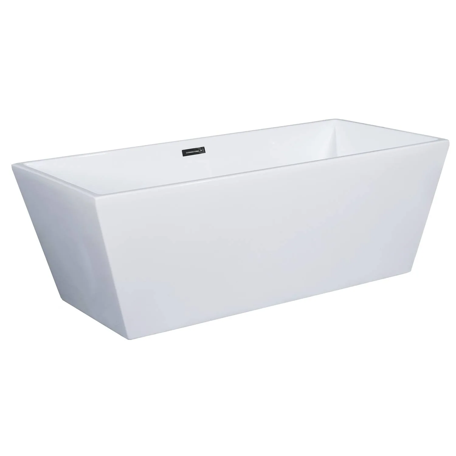 ALFI AB8833 59 inch Acrylic Rectangular Free Standing Soaking Bathtub