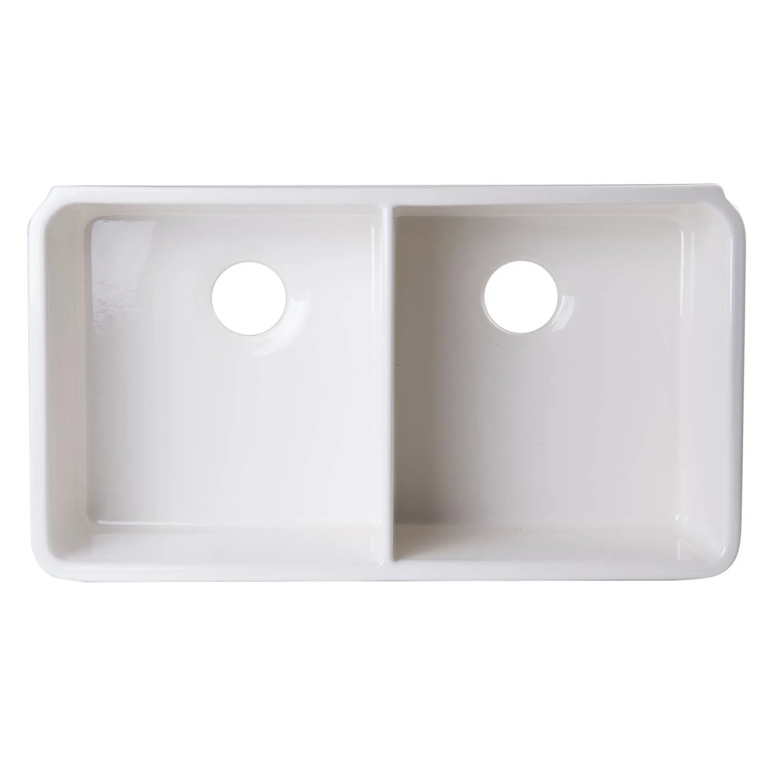ALFI AB512 32 inch Double Bowl Fireclay Farm Kitchen Sink With 3/4" Lip - image 5