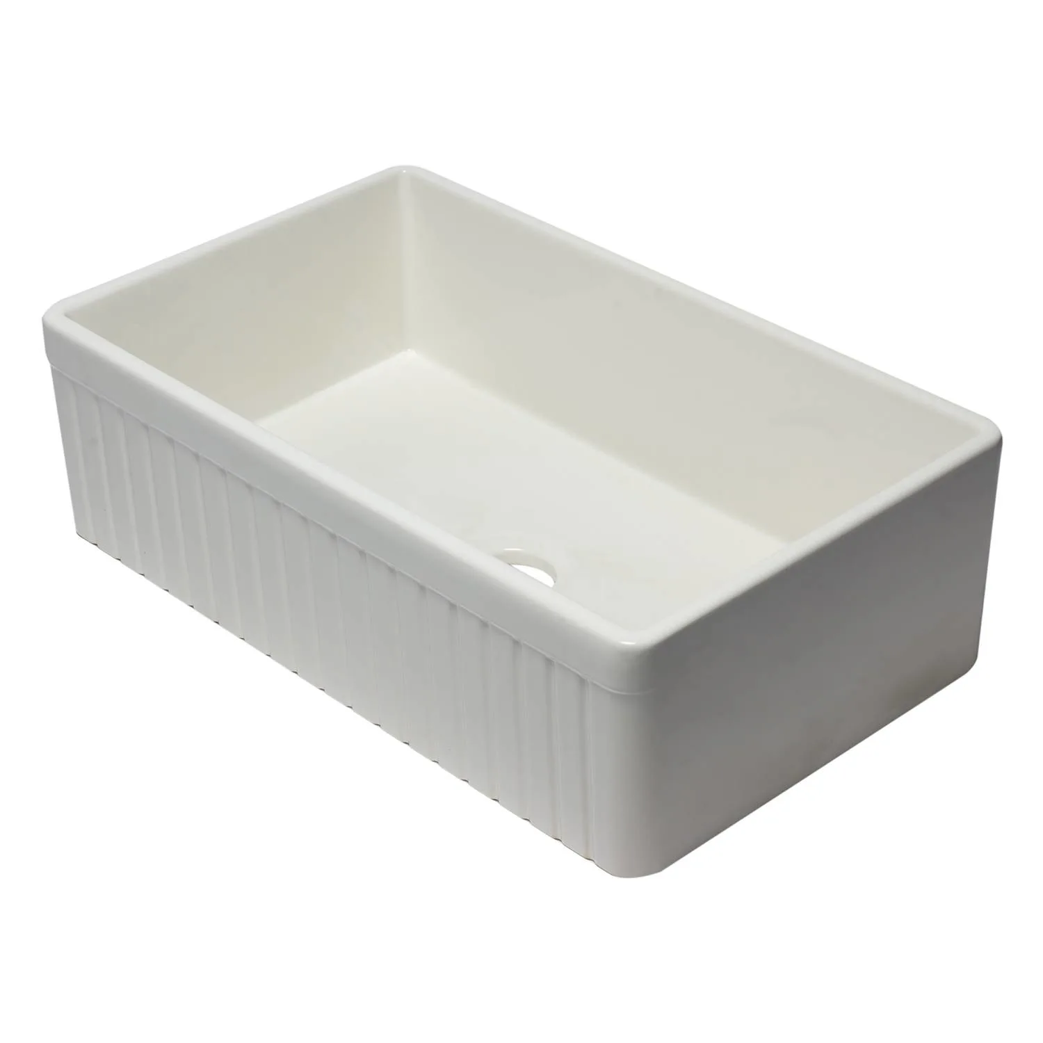 ALFI AB532 33 inch Fluted Single Bowl Fireclay Farm Kitchen Sink