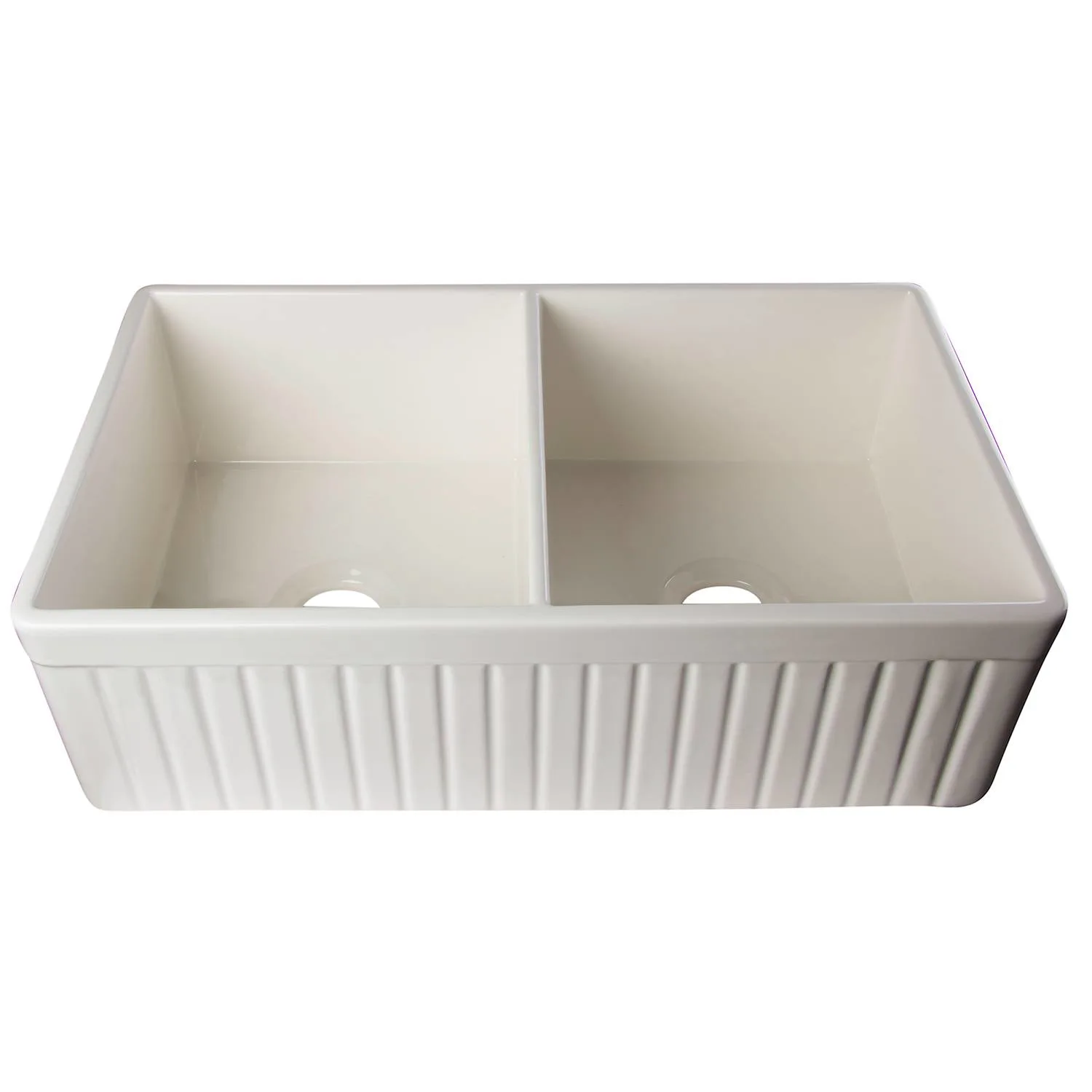 ALFI AB537 32 inch Double Bowl Fireclay Farm Kitchen Sink