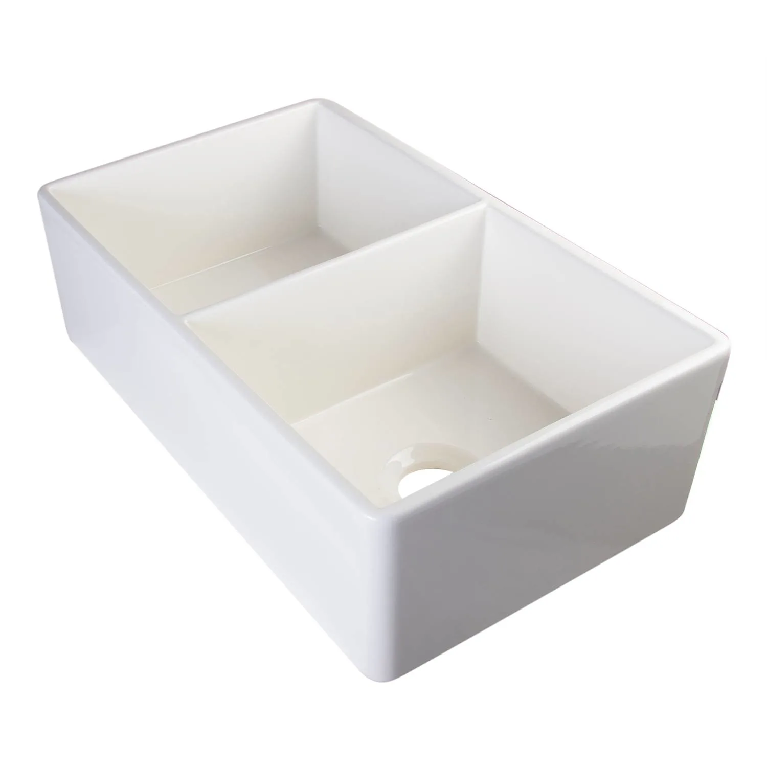 ALFI AB538 32 inch Double Bowl Fireclay Farm Kitchen Sink