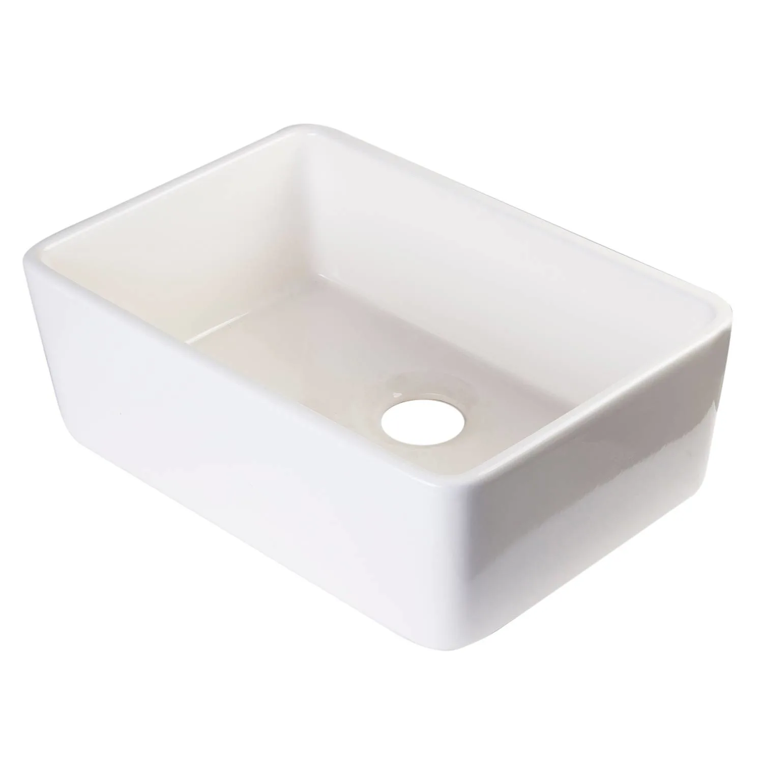 ALFI AB503UM 24 inch Single Bowl Fireclay Undermount Kitchen Sink