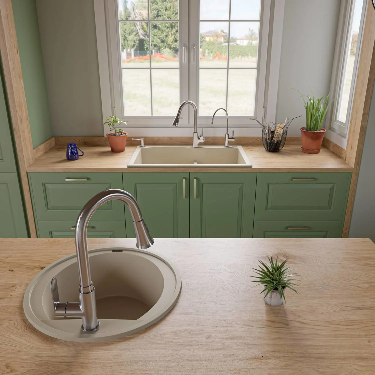 ALFI AB2020DI 20 inch Round Granite Drop-in Prep Kitchen Sink - image 9