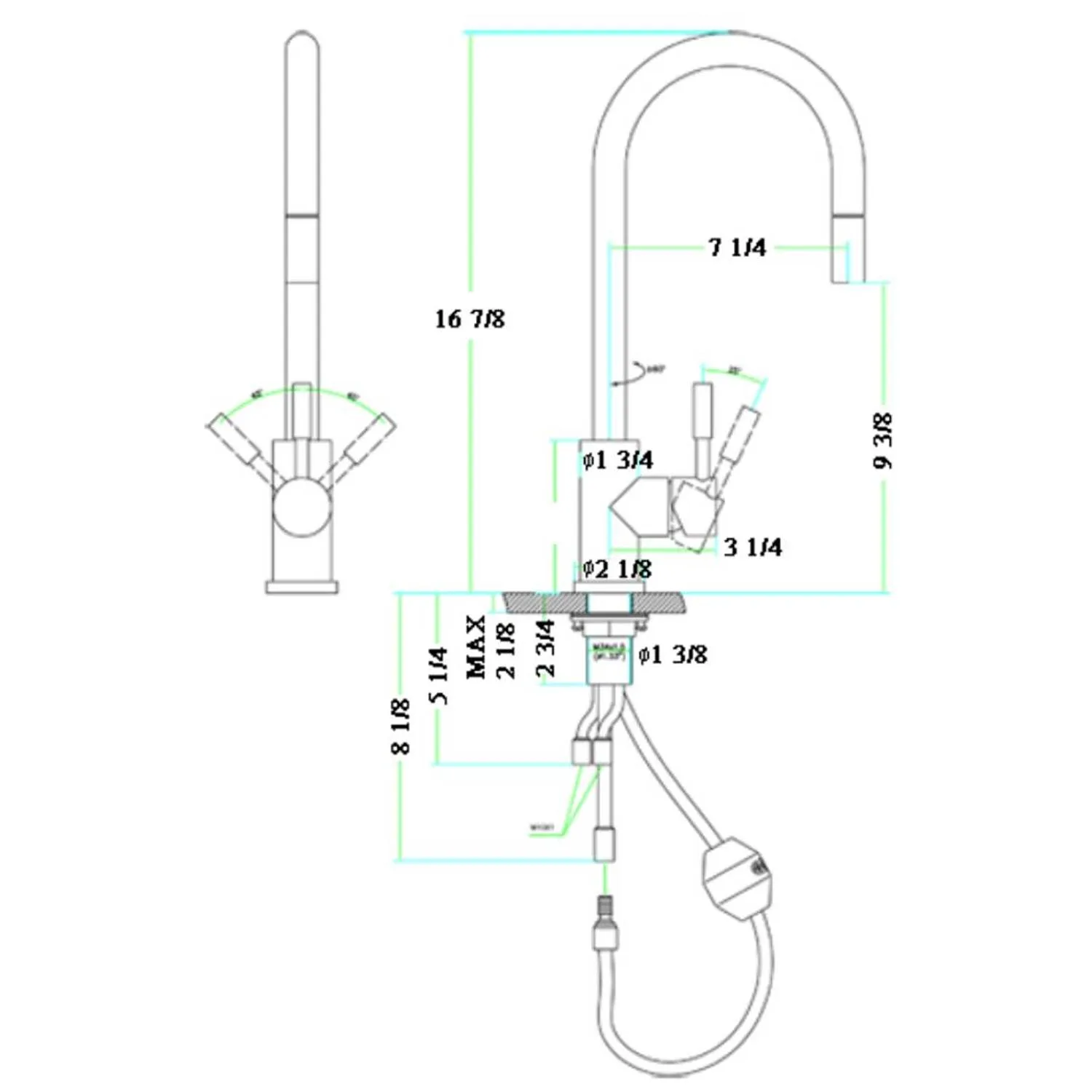 ALFI AB2028 Solid Pull Down Single Hole Kitchen Faucet - image 11