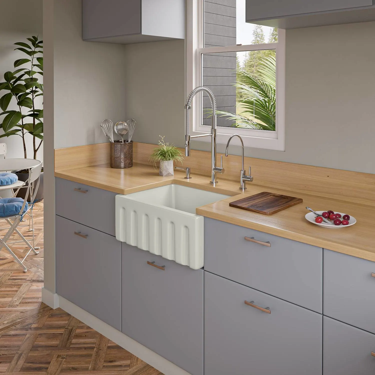 ALFI AB2418HS 24 in Reversible Single Bowl Fireclay Farm Kitchen Sink - image 7