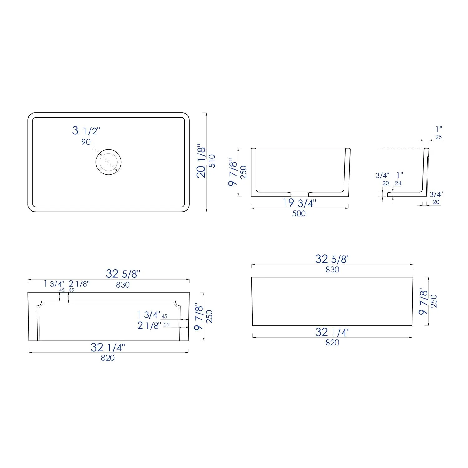 ALFI AB3320SB 33 inch Reversible Fireclay Farm Kitchen Sink - image 10