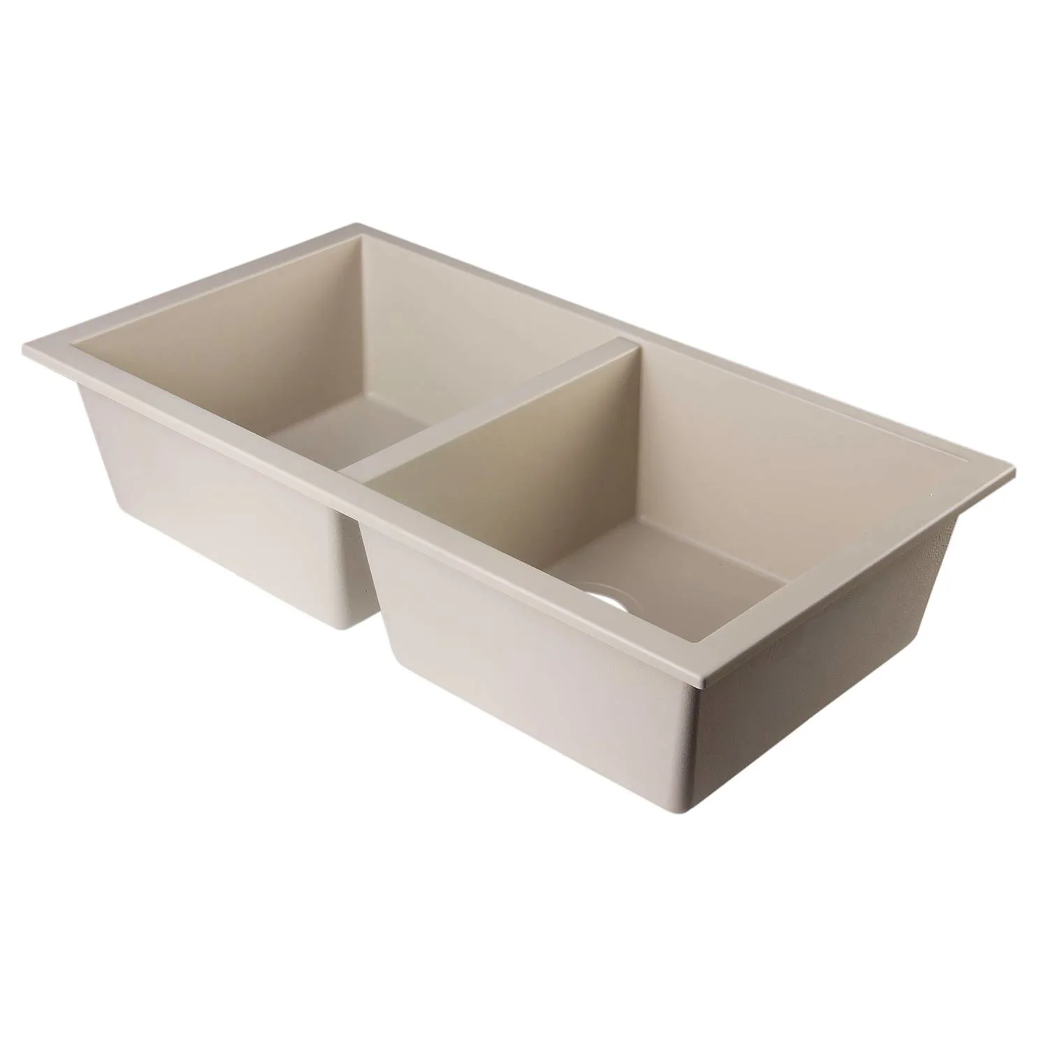 ALFI AB3420UM 34 inch Double Bowl Granite Undermount Kitchen Sink