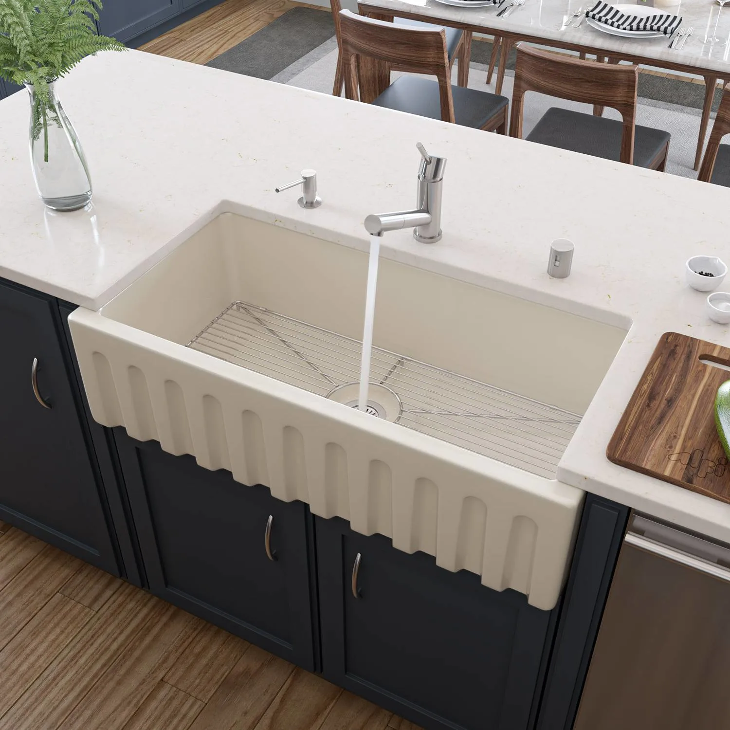 ALFI AB3618HS 36 in Reversible Single Bowl Fireclay Farm Kitchen Sink - image 11