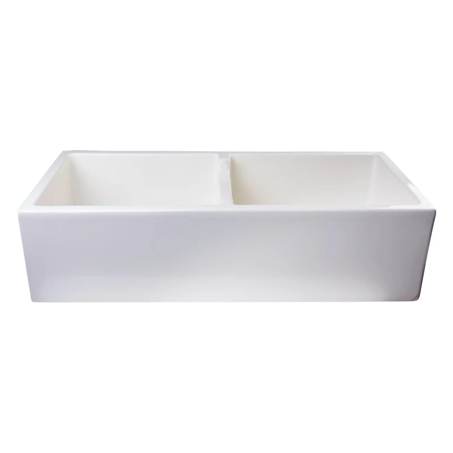 ALFI AB3918DB 39 inch Smooth Double Bowl Fireclay Farm Kitchen Sink - image 2