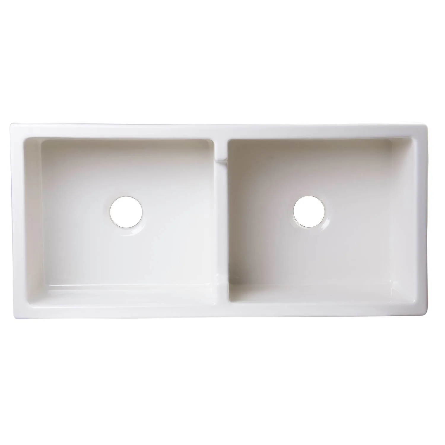 ALFI AB3918DB 39 inch Smooth Double Bowl Fireclay Farm Kitchen Sink - image 5