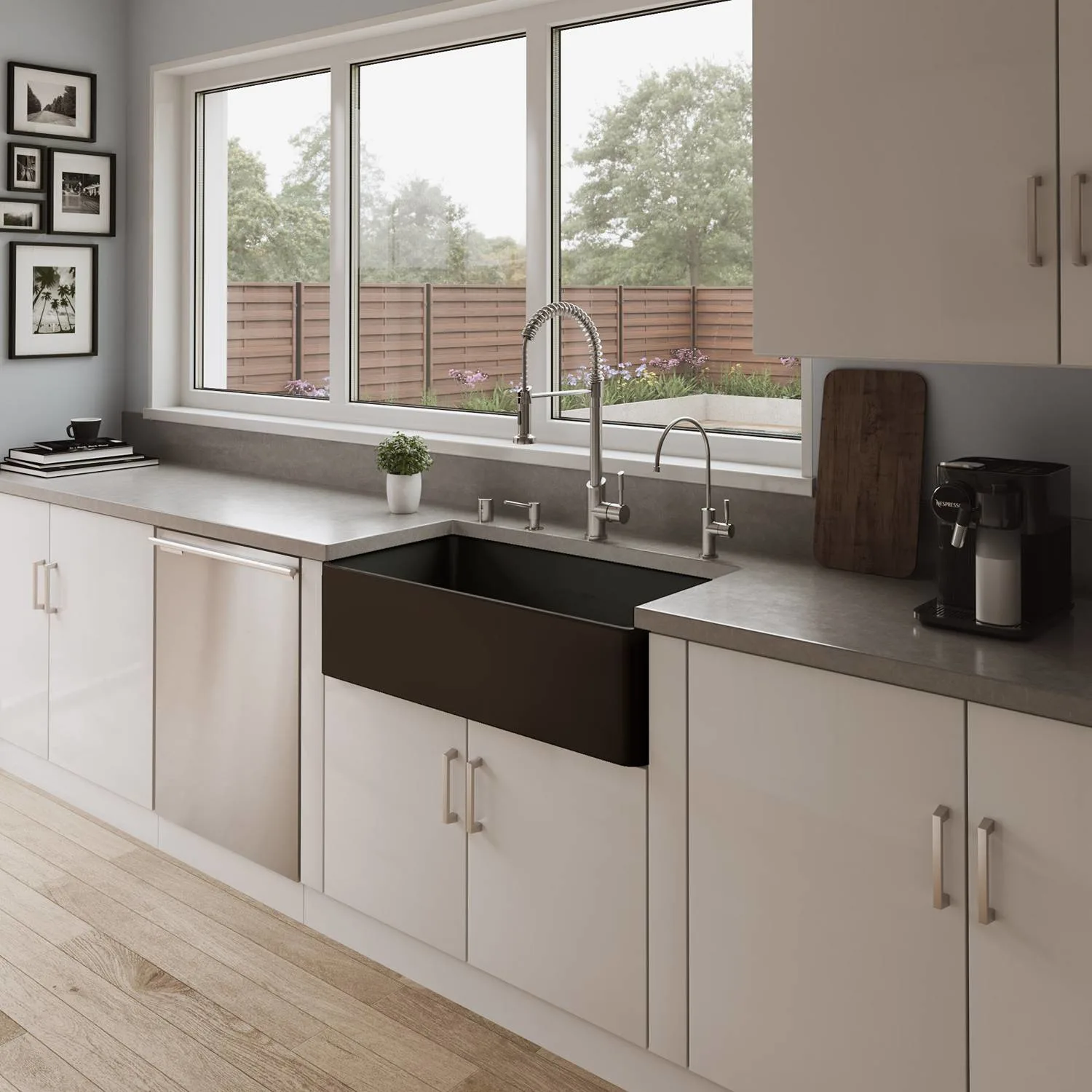 ALFI ABF3618 36 inch Smooth Single Bowl Fireclay Farm Kitchen Sink - image 7