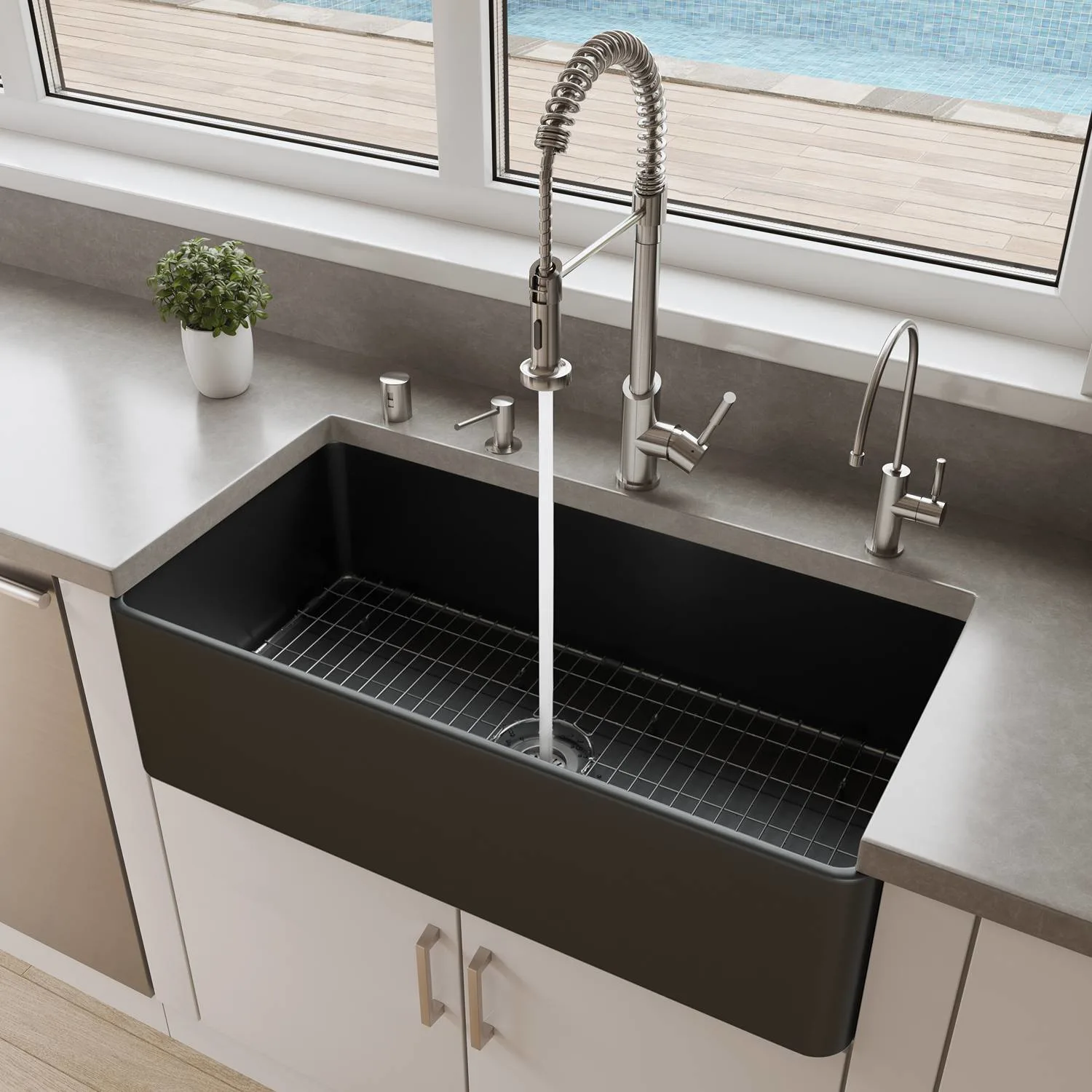 ALFI ABF3618 36 inch Smooth Single Bowl Fireclay Farm Kitchen Sink - image 8