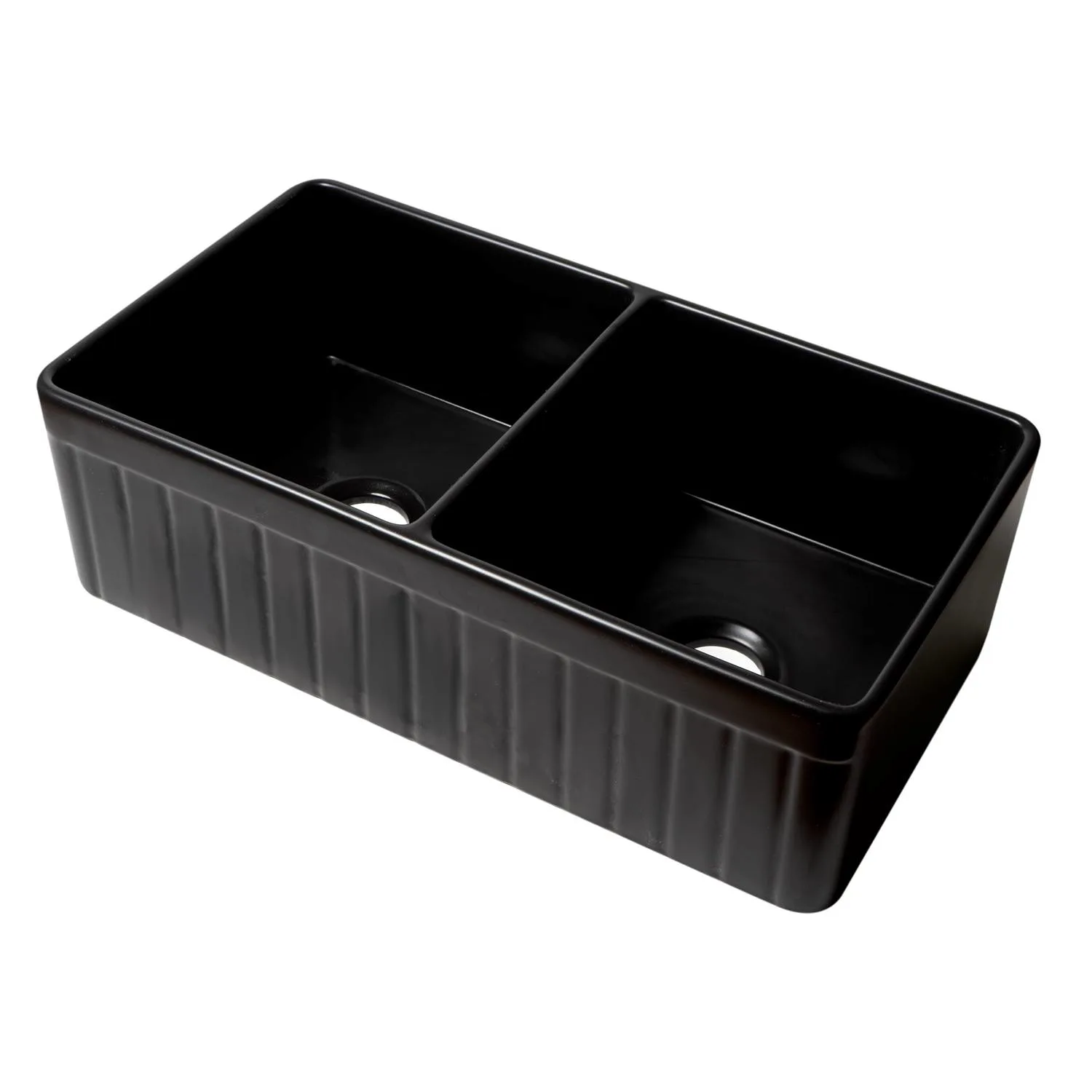ALFI ABF3318D 33 inch Smooth Double Bowl Fireclay Farm Kitchen Sink - image 5