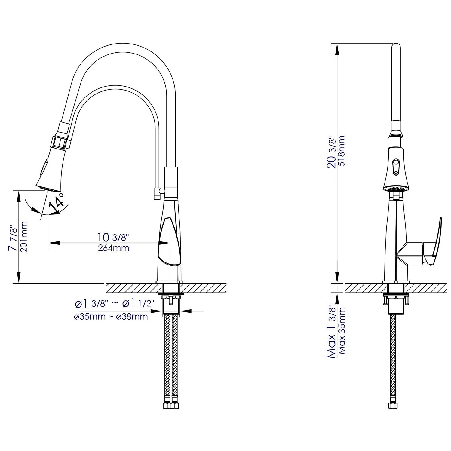ALFI ABKF3001 With Black Rubber Stem  Kitchen Faucet With Rubber Stem - image 11