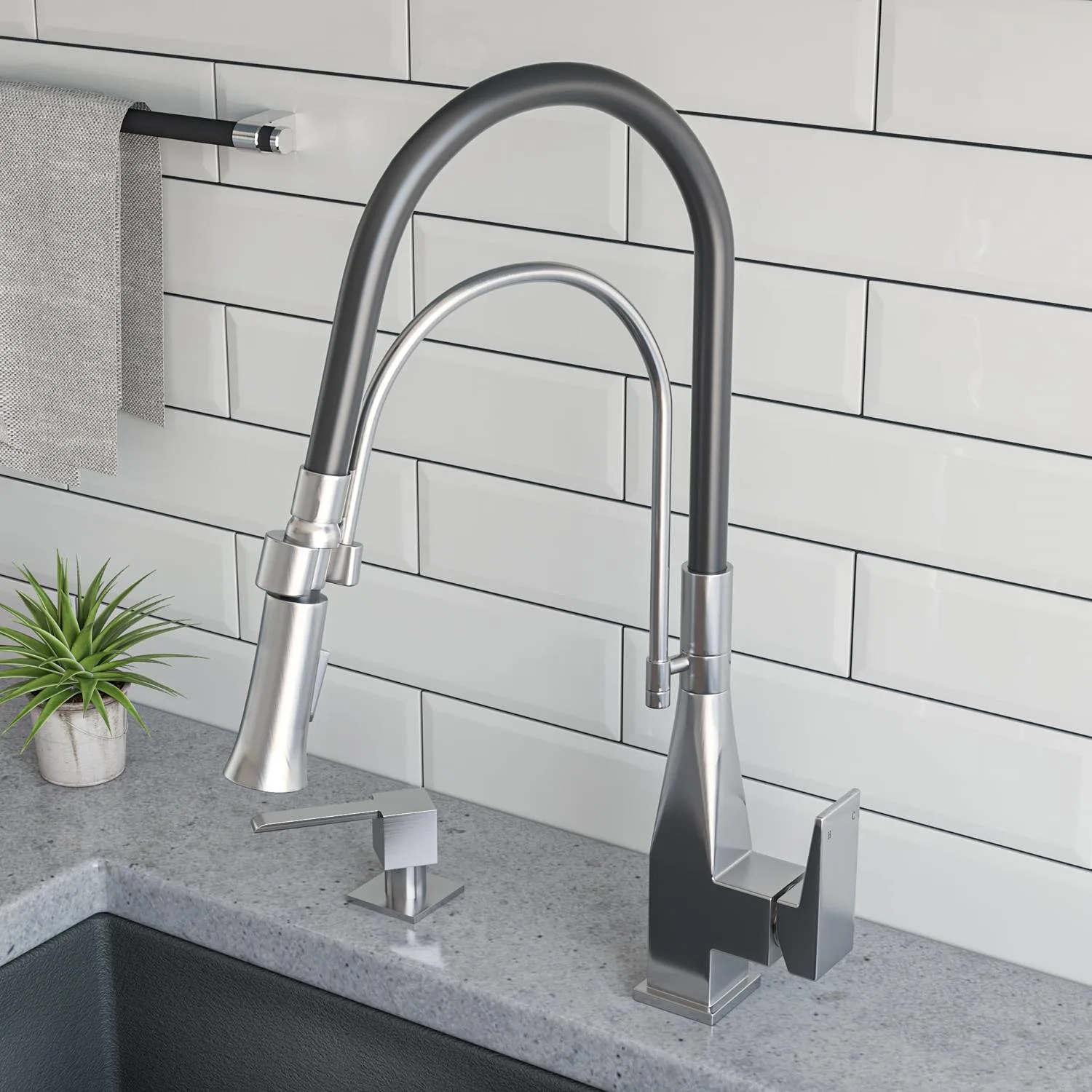 ALFI ABKF3023 Square  Kitchen Faucet With Rubber Stem - image 7