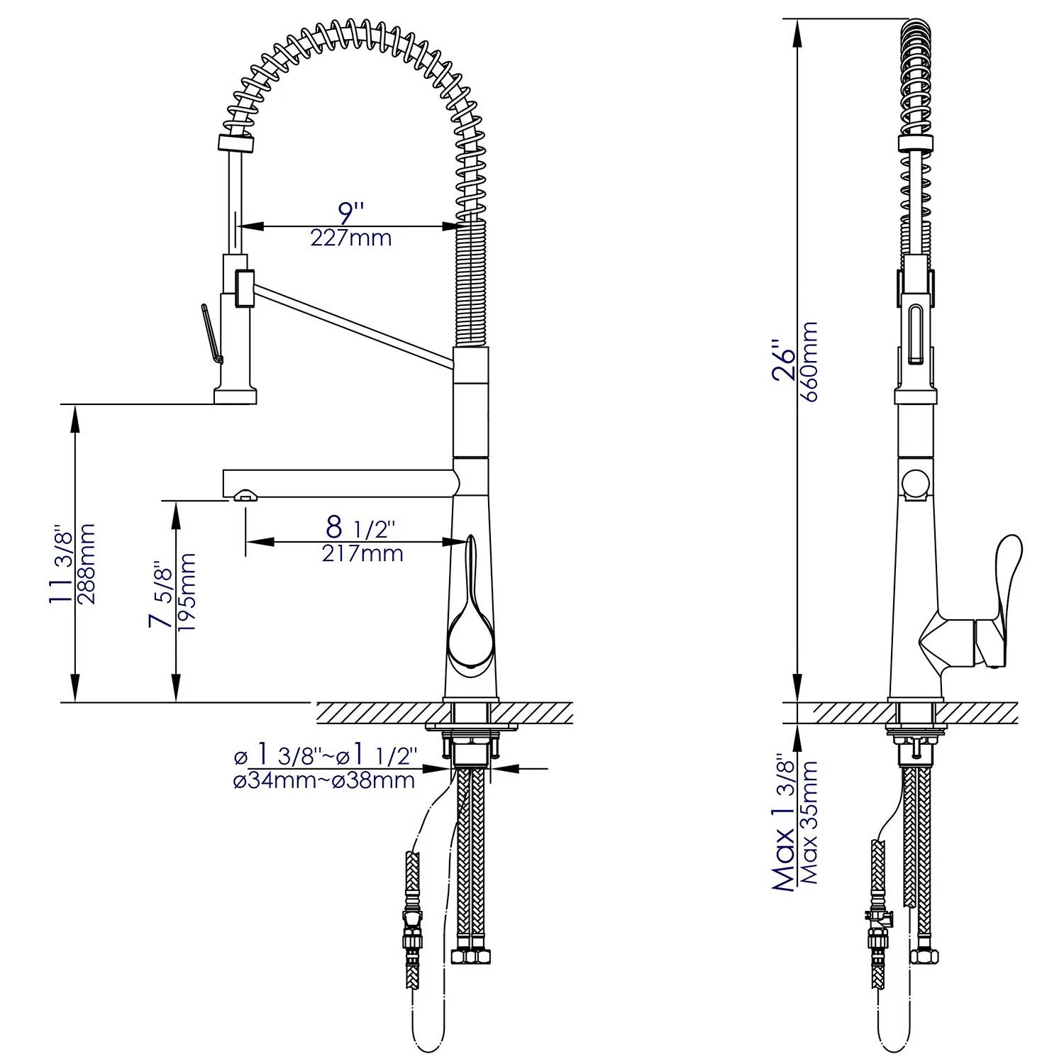 ALFI ABKF3787 Double Spout Commercial Spring Kitchen Faucet - image 4