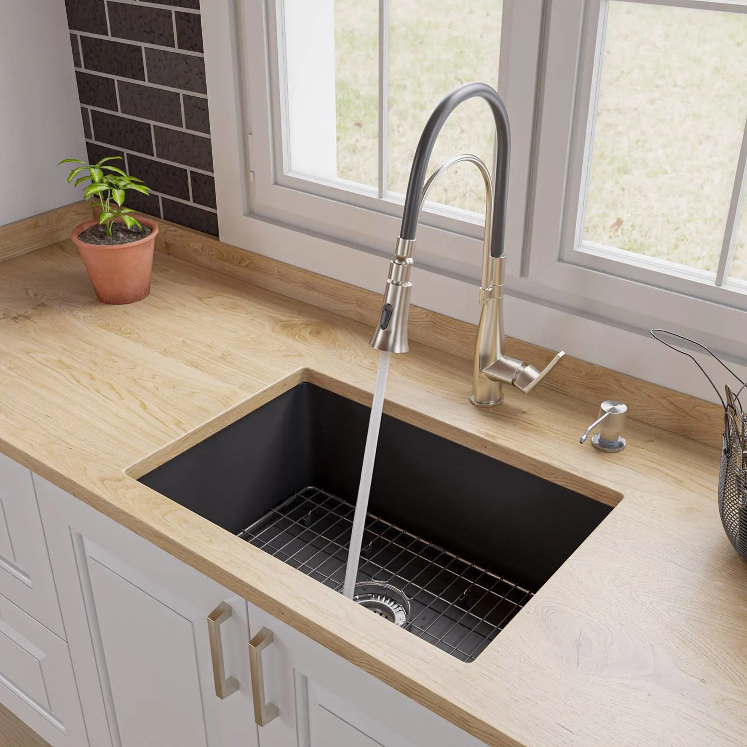 ALFI ABF2718UD 27 inch Fireclay Undermount / Drop-in Kitchen Sink - image 9