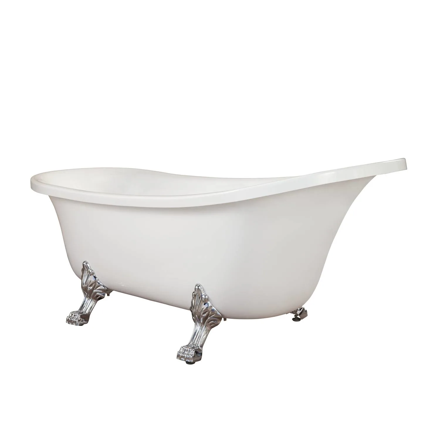 Altair Geneva 69 x 30 Inch White Freestanding Clawfoot Acrylic Bathtub - image 3