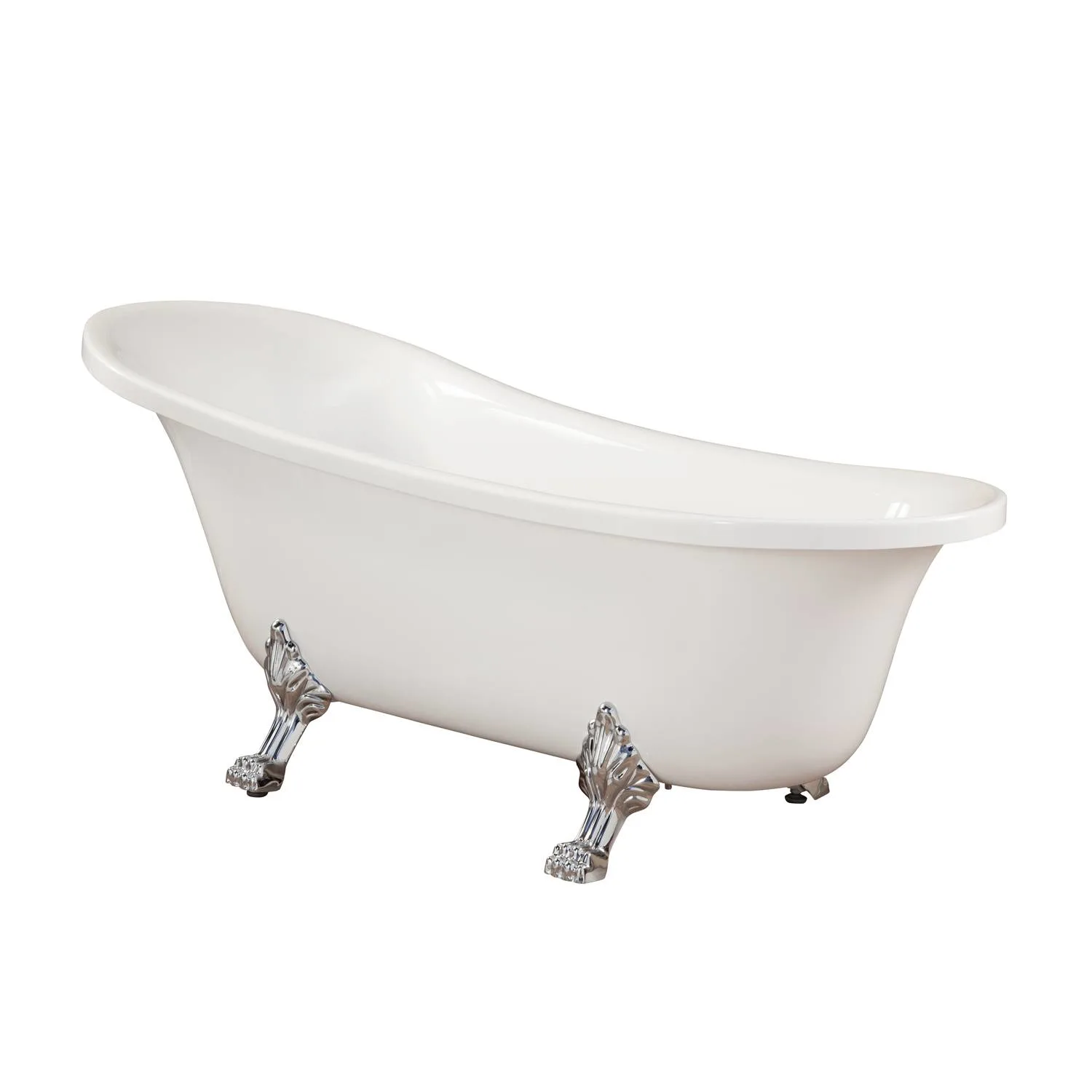 Altair Geneva 69 x 30 Inch White Freestanding Clawfoot Acrylic Bathtub - image 4