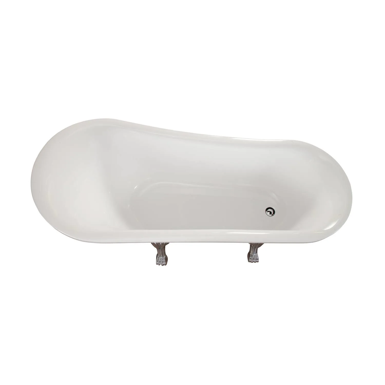 Altair Geneva 69 x 30 Inch White Freestanding Clawfoot Acrylic Bathtub - image 8
