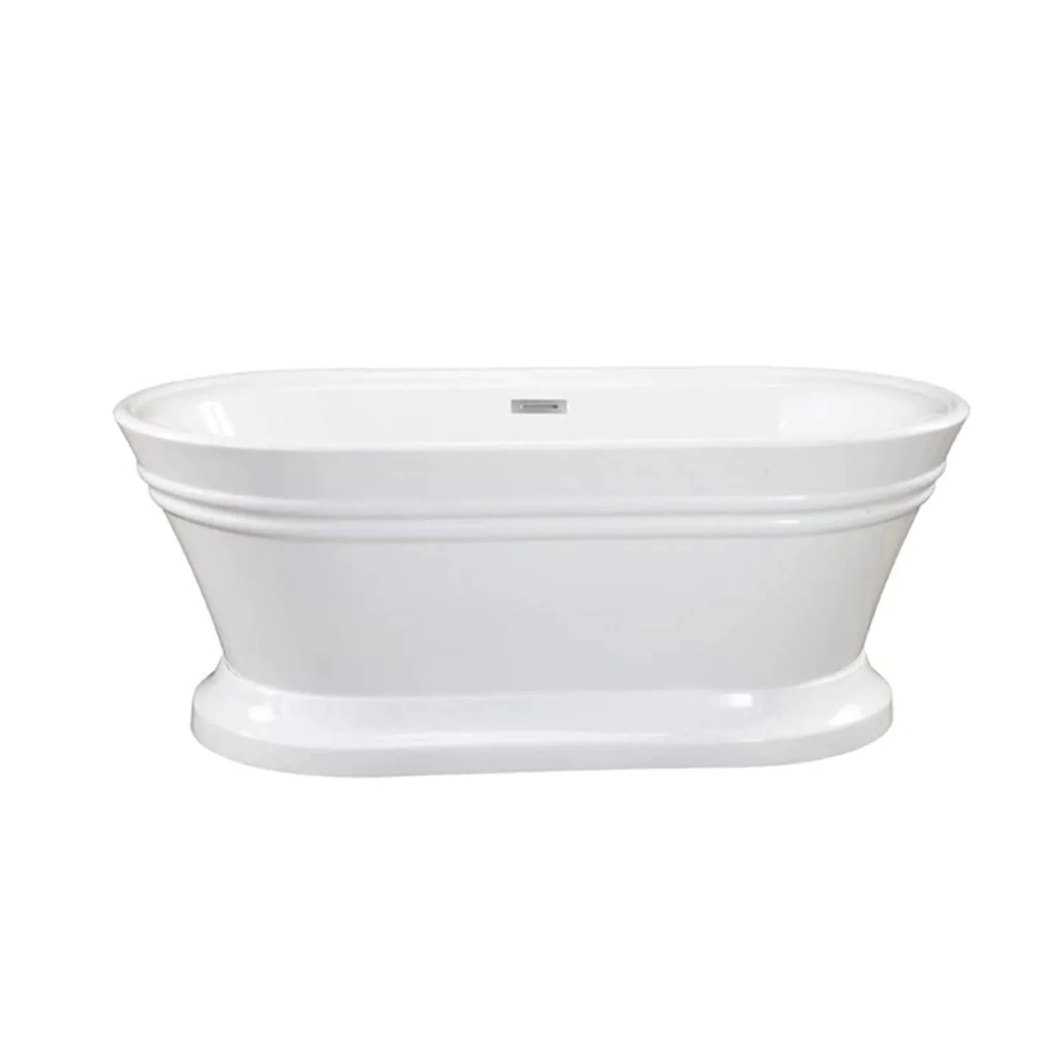 Altair Solace 59 x 30 Inch White Freestanding Oval Acrylic Bathtub