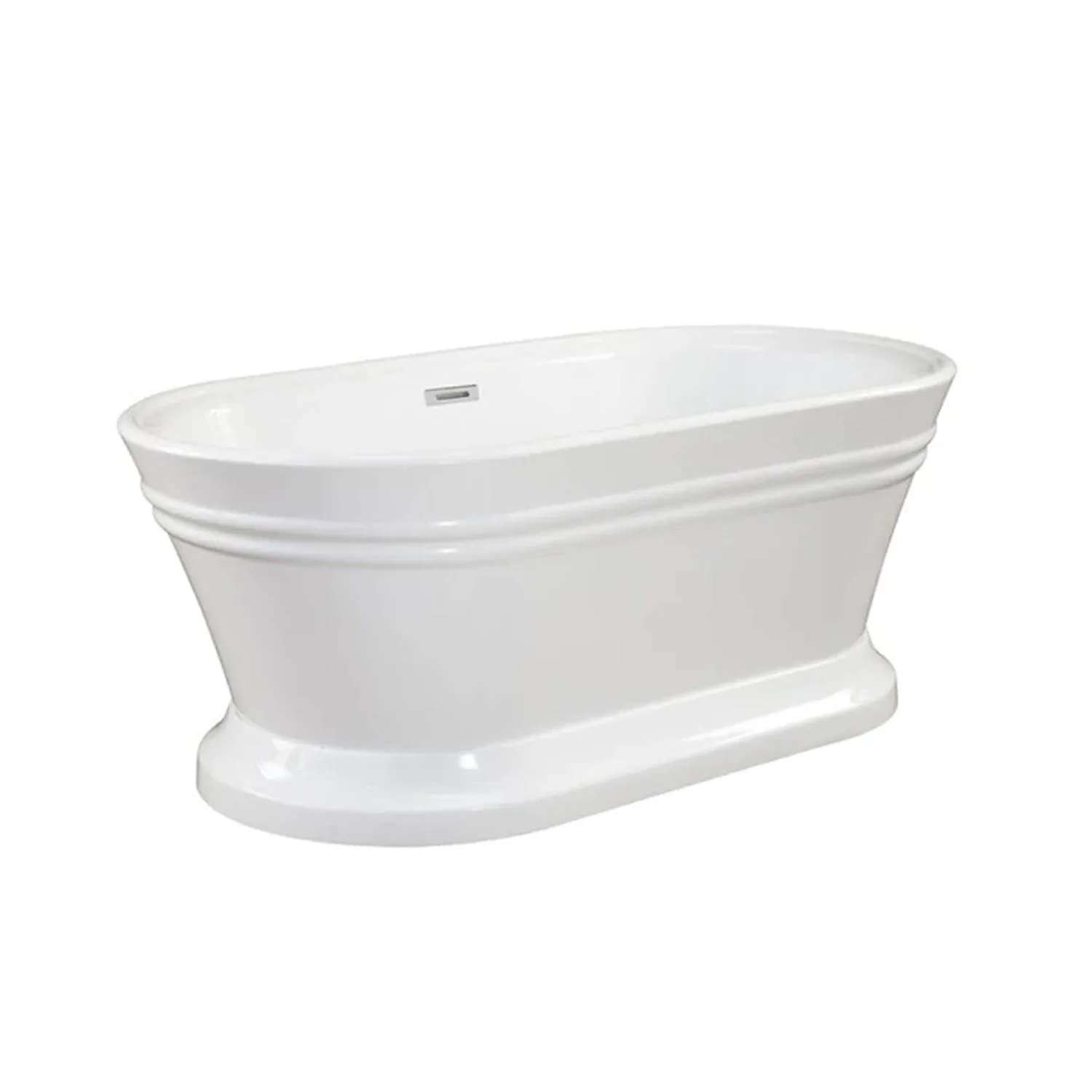 Altair Solace 59 x 30 Inch White Freestanding Oval Acrylic Bathtub - image 4