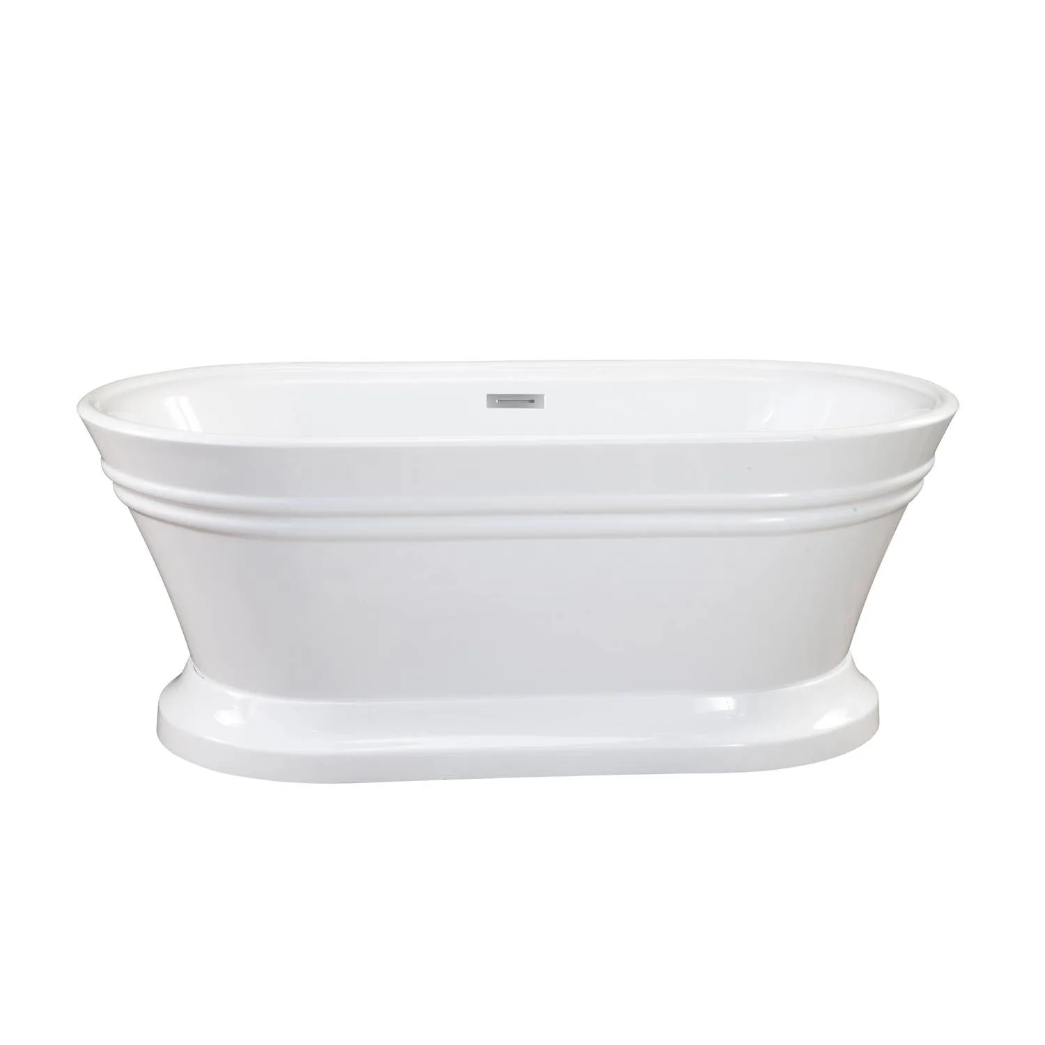 Altair Solace 67 x 31 Inch White Freestanding Oval Acrylic Bathtub
