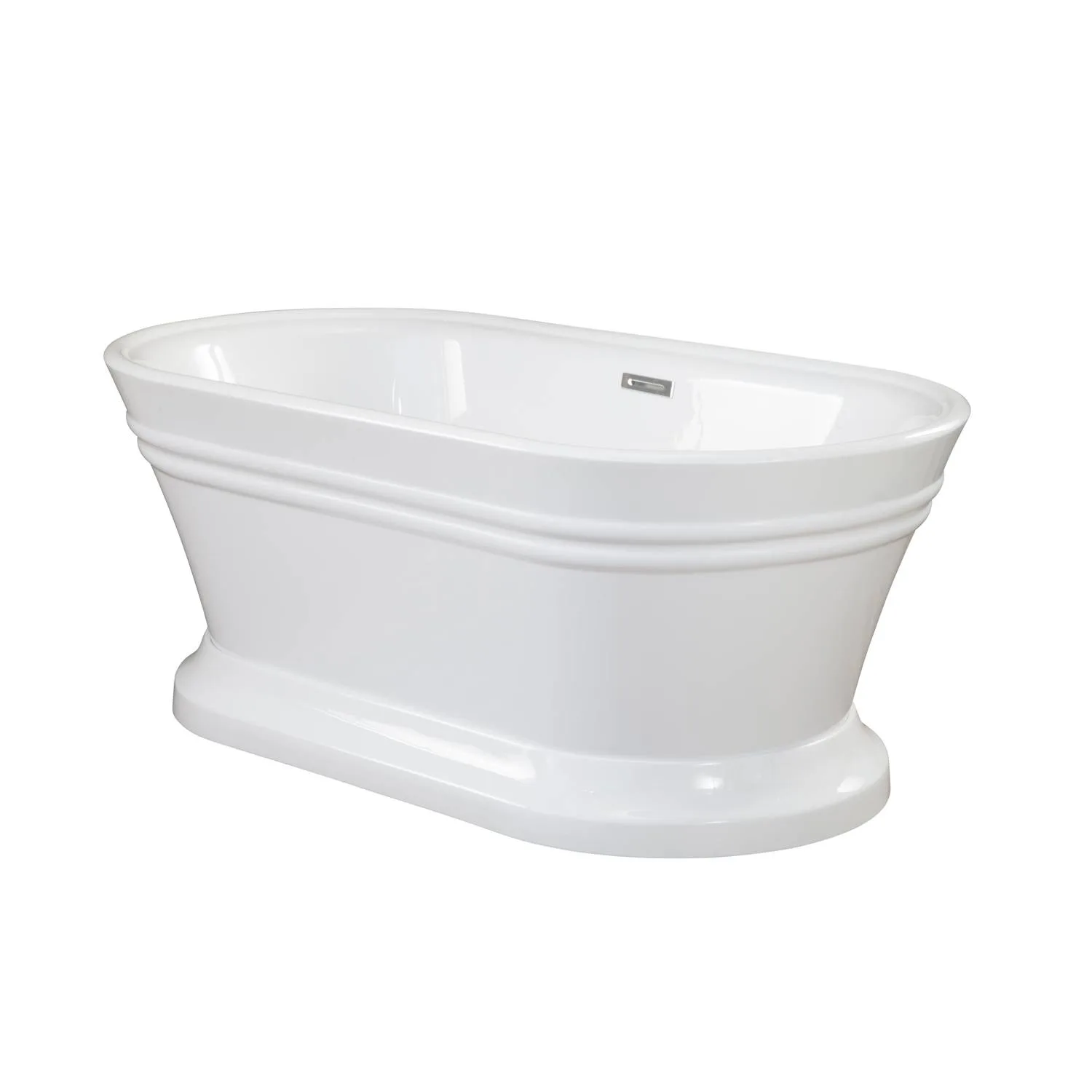 Altair Solace 67 x 31 Inch White Freestanding Oval Acrylic Bathtub - image 6