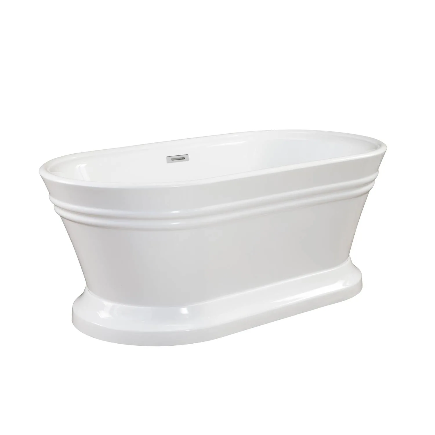 Altair Solace 67 x 31 Inch White Freestanding Oval Acrylic Bathtub - image 7