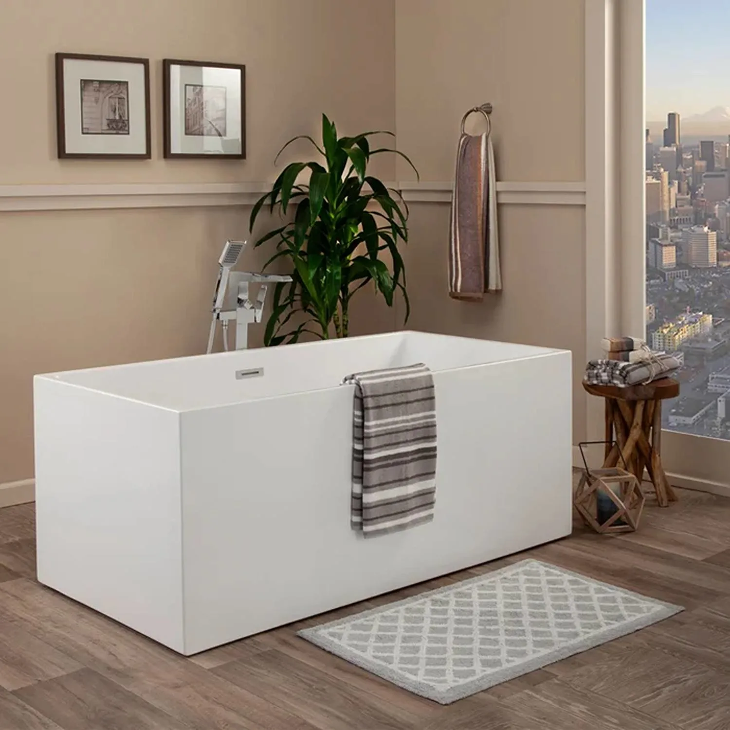 Altair Persephone 59 x 30 Inch White Freestanding Acrylic Bathtub - image 5