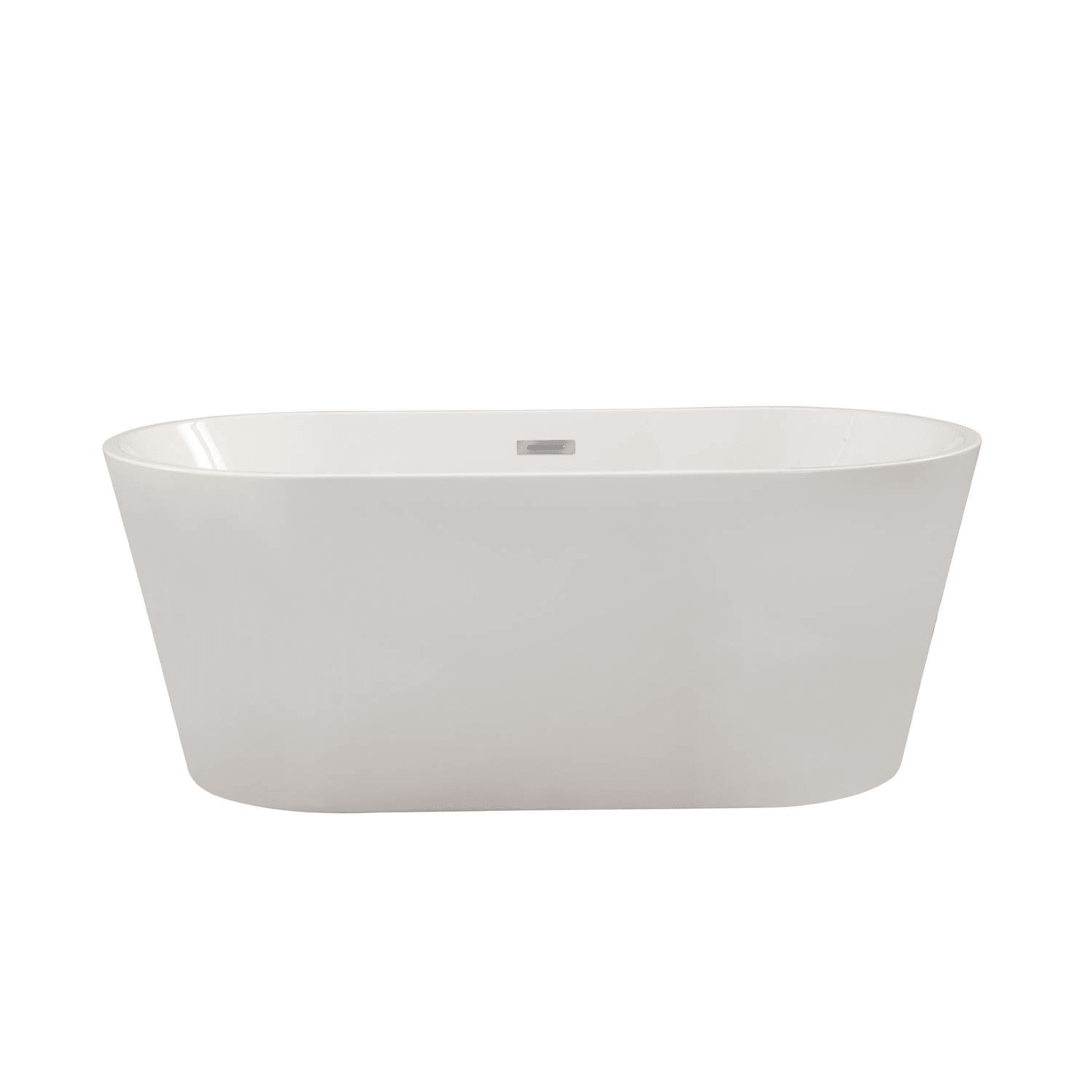 Altair Cielo 59 x 30 Inch White Freestanding Oval Acrylic Bathtub