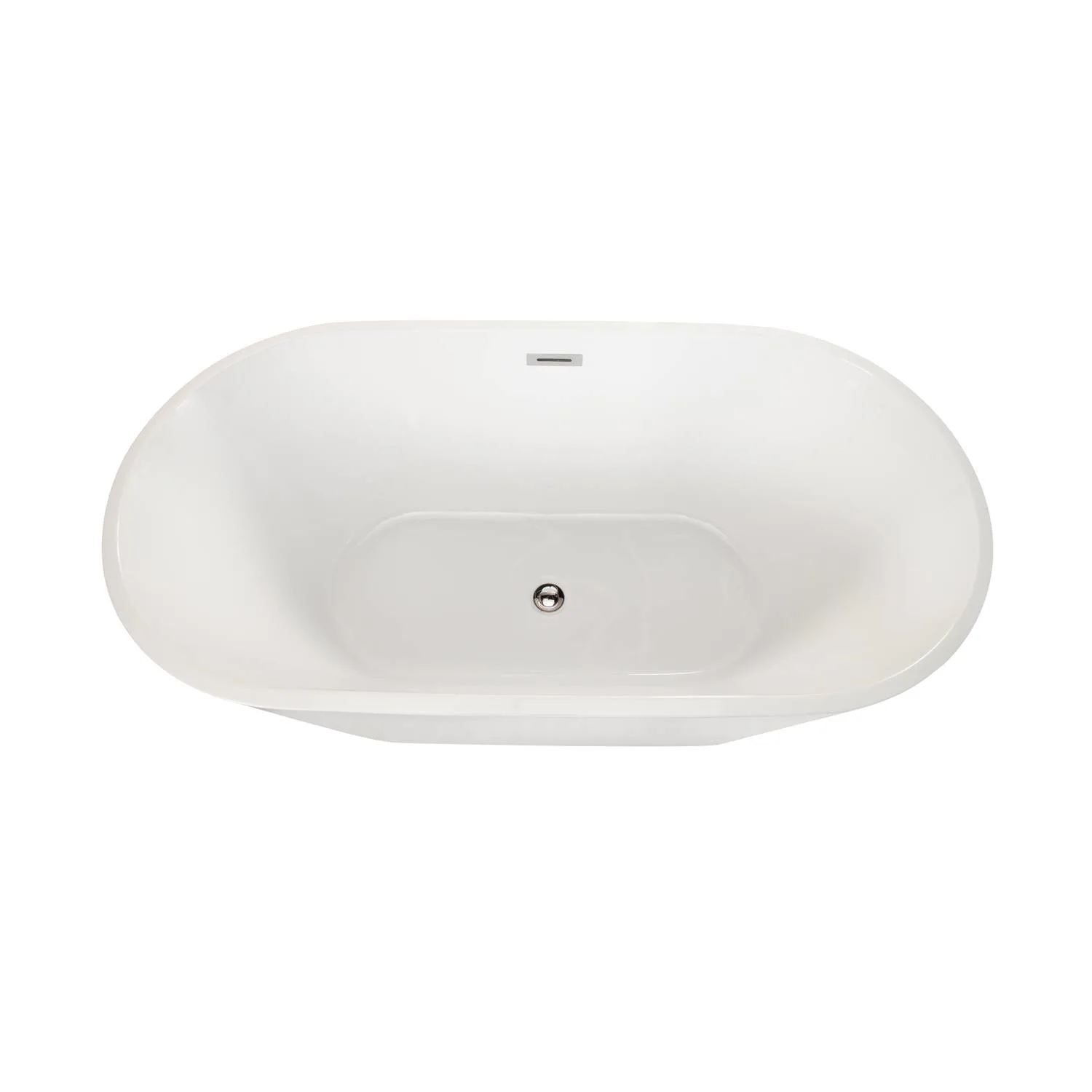 Altair Cielo 59 x 30 Inch White Freestanding Oval Acrylic Bathtub - image 3