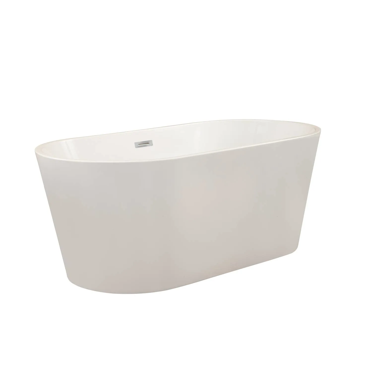 Altair Cielo 59 x 30 Inch White Freestanding Oval Acrylic Bathtub - image 8