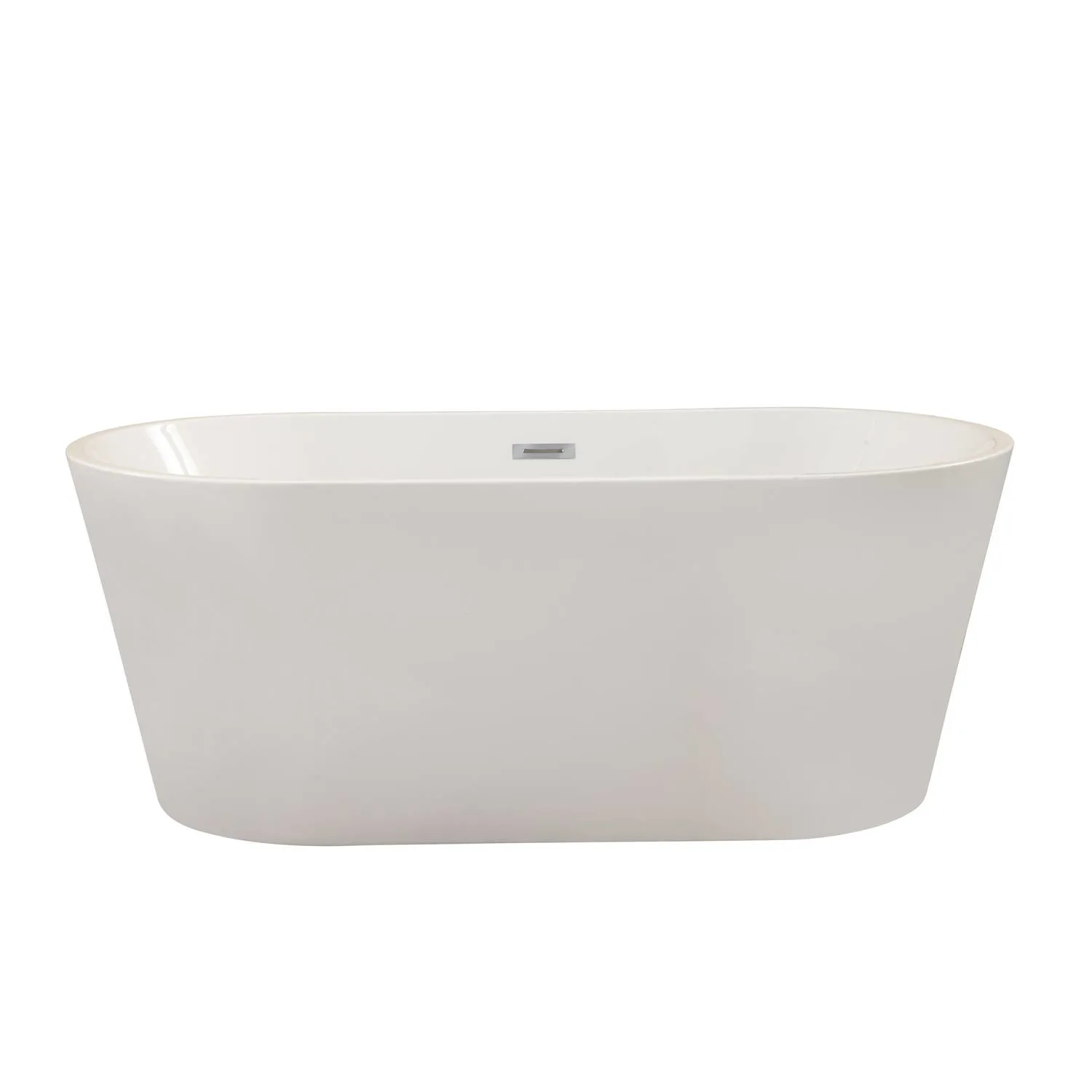 Altair Cielo 67 x 32 Inch White Freestanding Oval Acrylic Bathtub