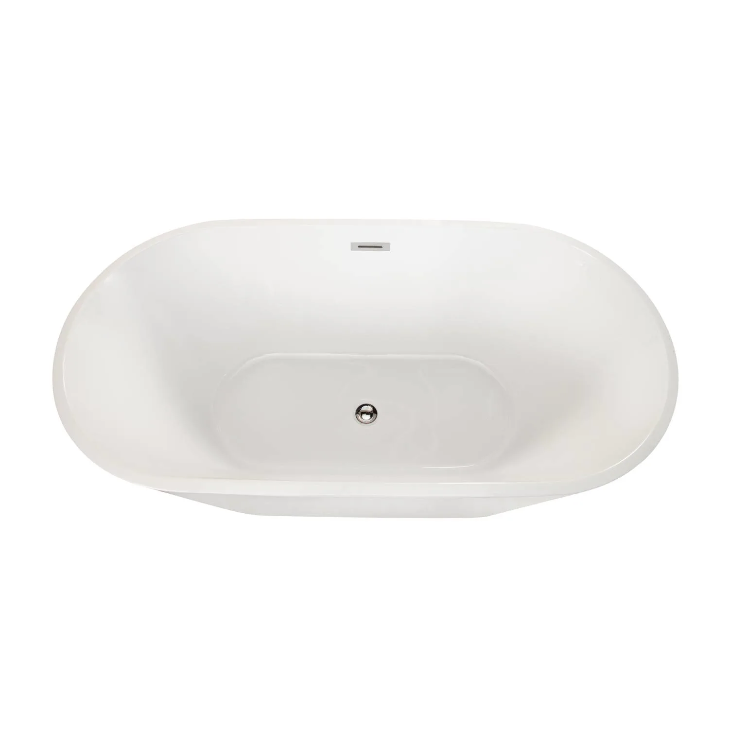 Altair Cielo 67 x 32 Inch White Freestanding Oval Acrylic Bathtub - image 3