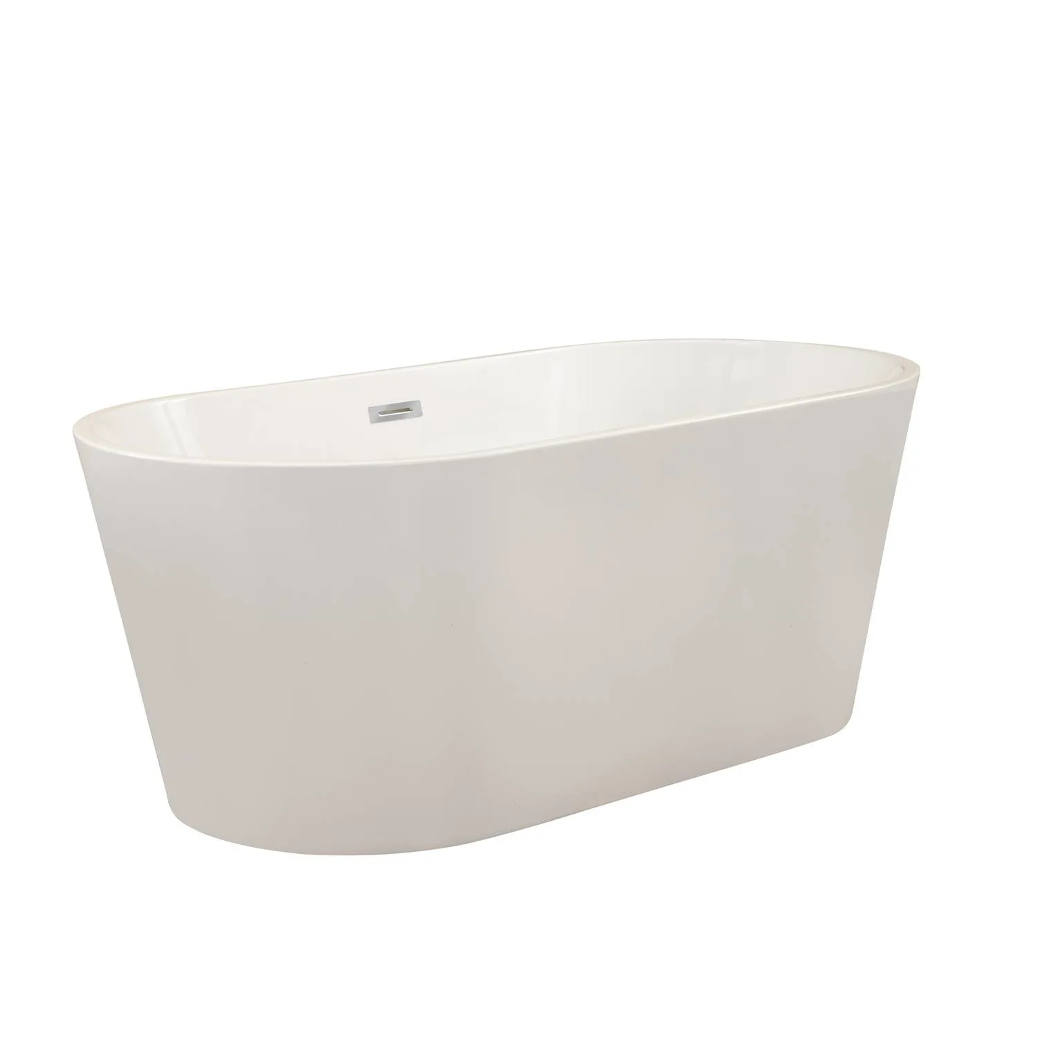 Altair Cielo 67 x 32 Inch White Freestanding Oval Acrylic Bathtub - image 7