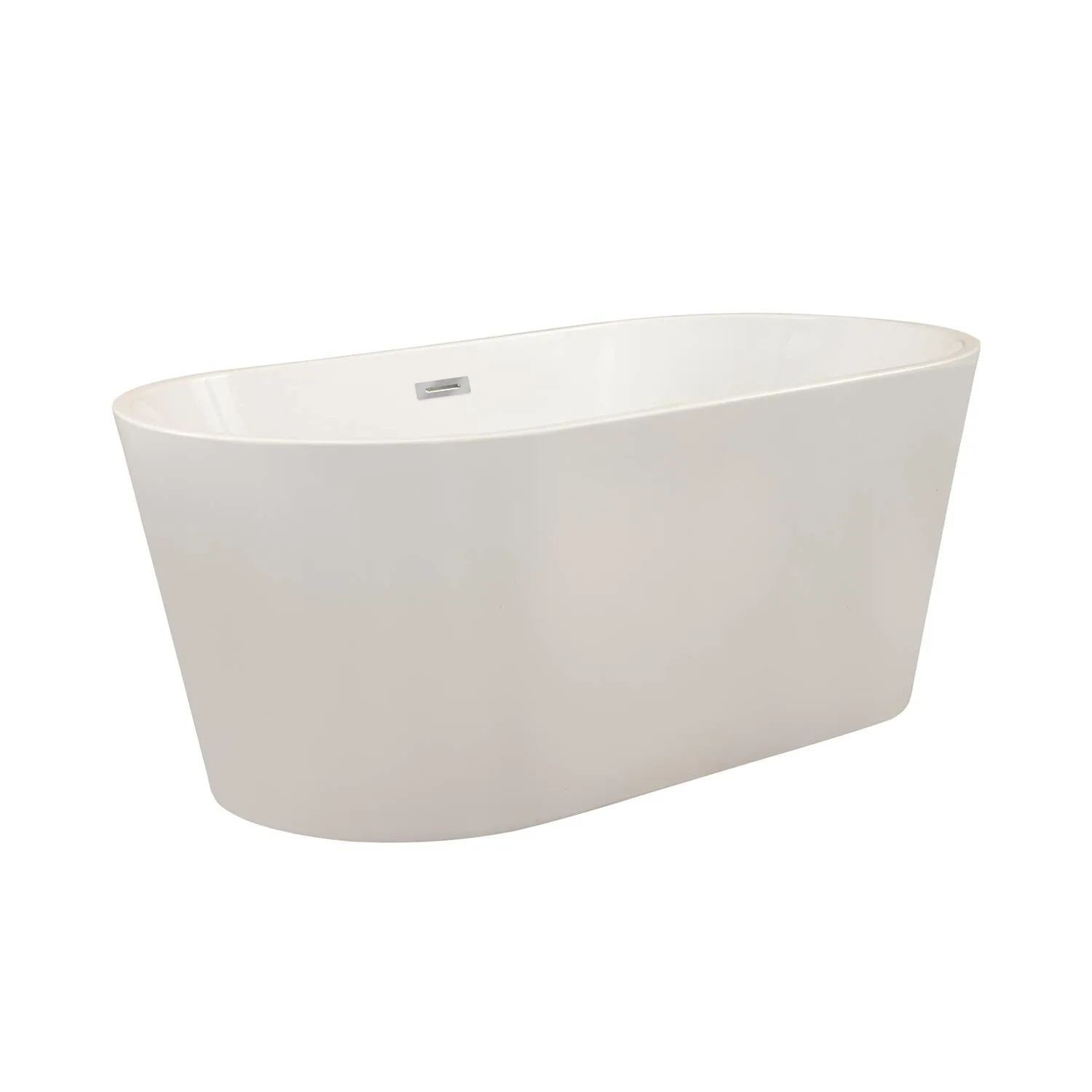 Altair Cielo 67 x 32 Inch White Freestanding Oval Acrylic Bathtub - image 8
