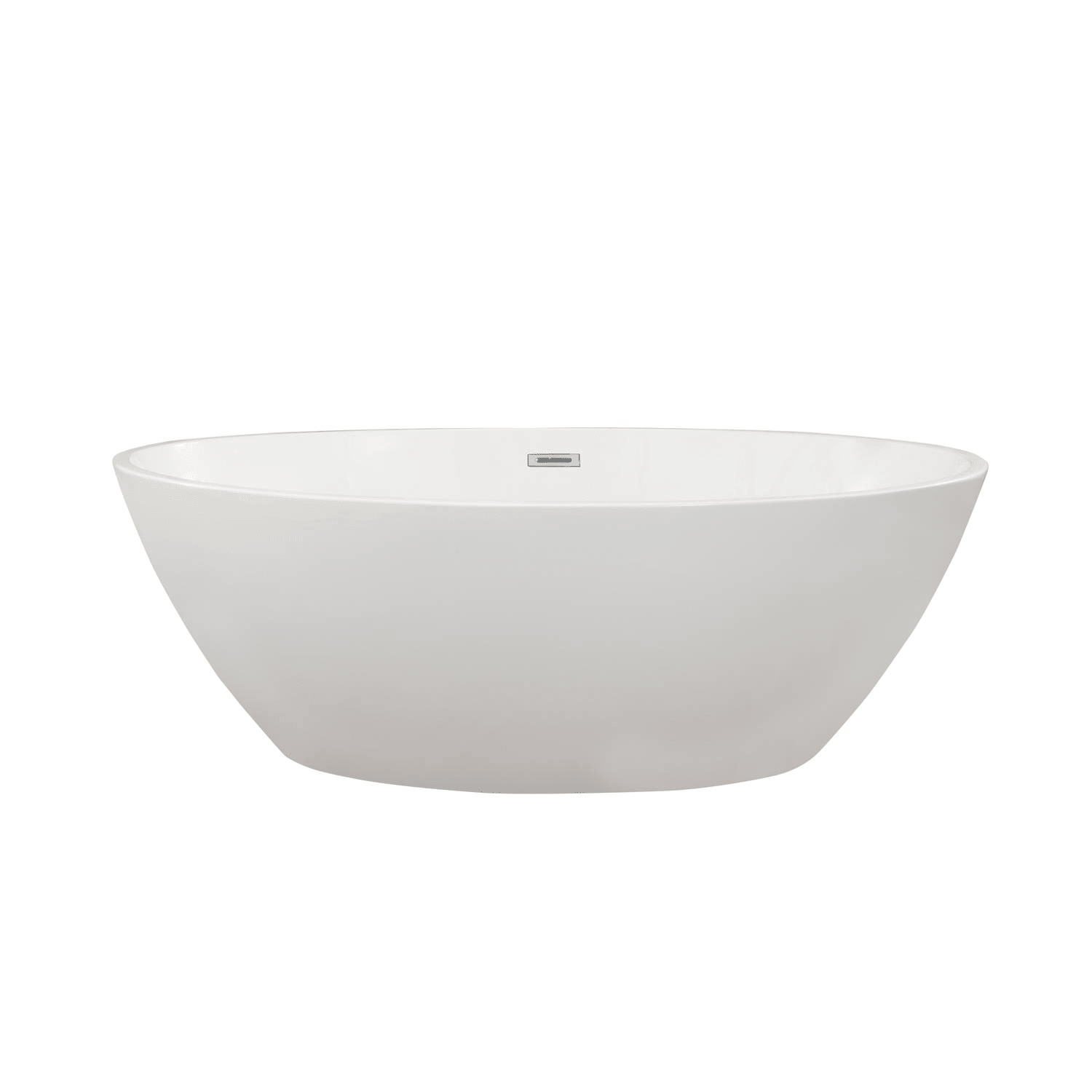 Altair Jolie 69 x 40 Inch White Freestanding Oval Acrylic Bathtub