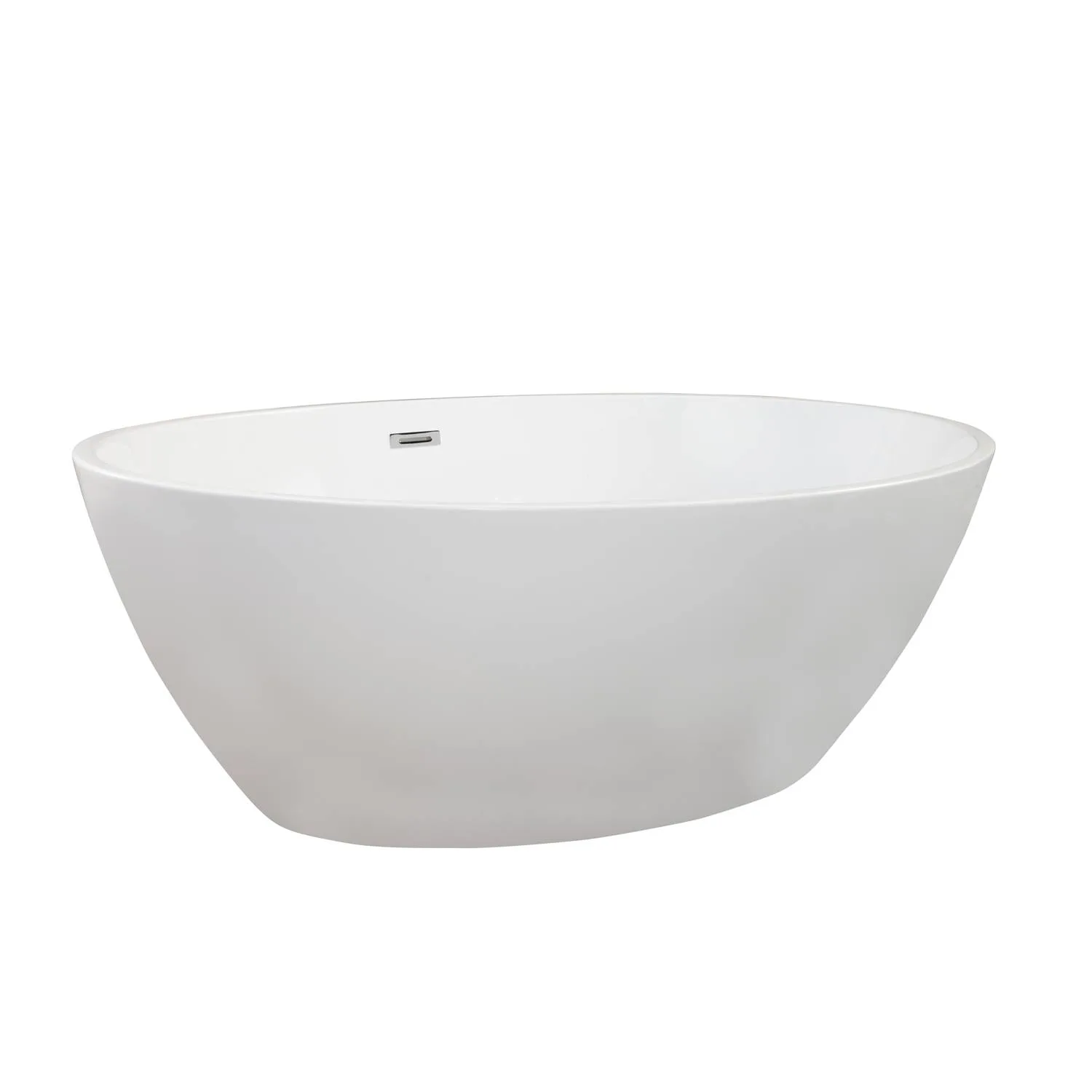 Altair Jolie 69 x 40 Inch White Freestanding Oval Acrylic Bathtub - image 3