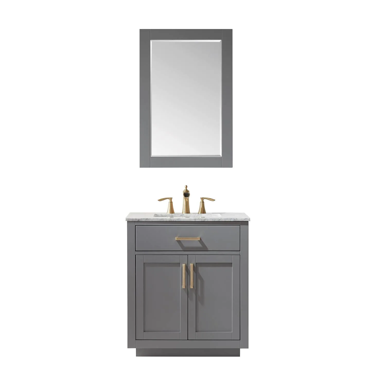 Altair Ivy 30 Inch Solid Plywood White Carrara Single Vanity